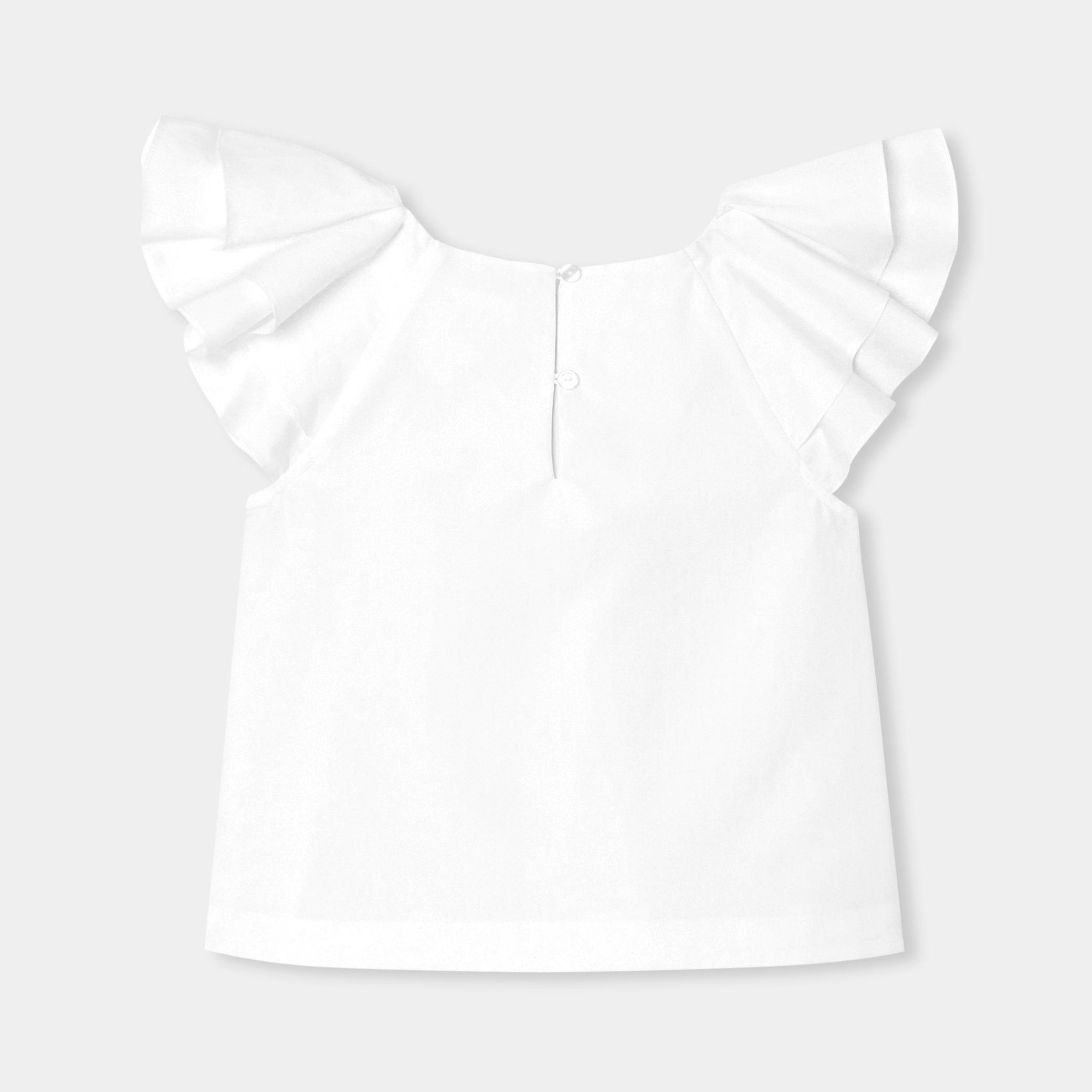 Girl blouse in poplin - Neige - Image 2