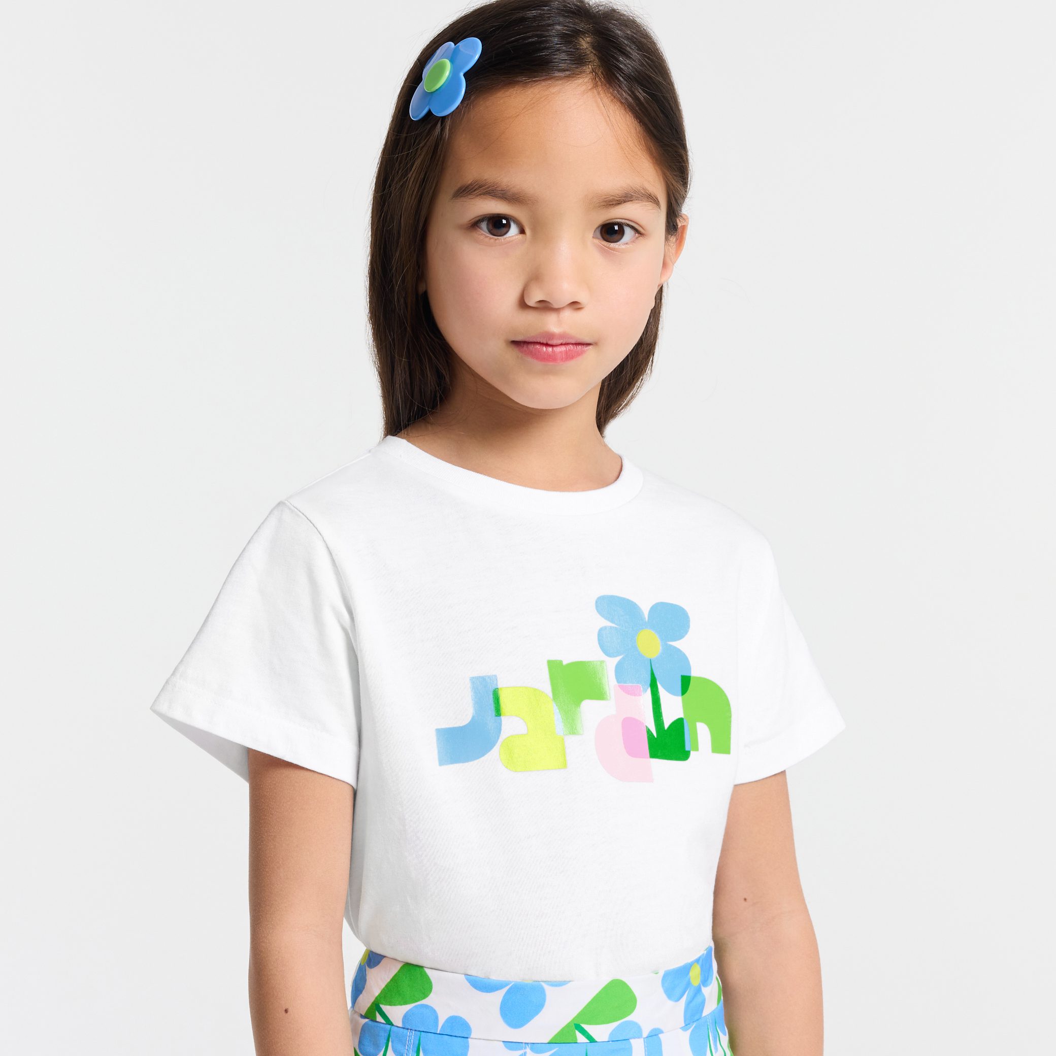 Girl jersey T-shirt - Noisette