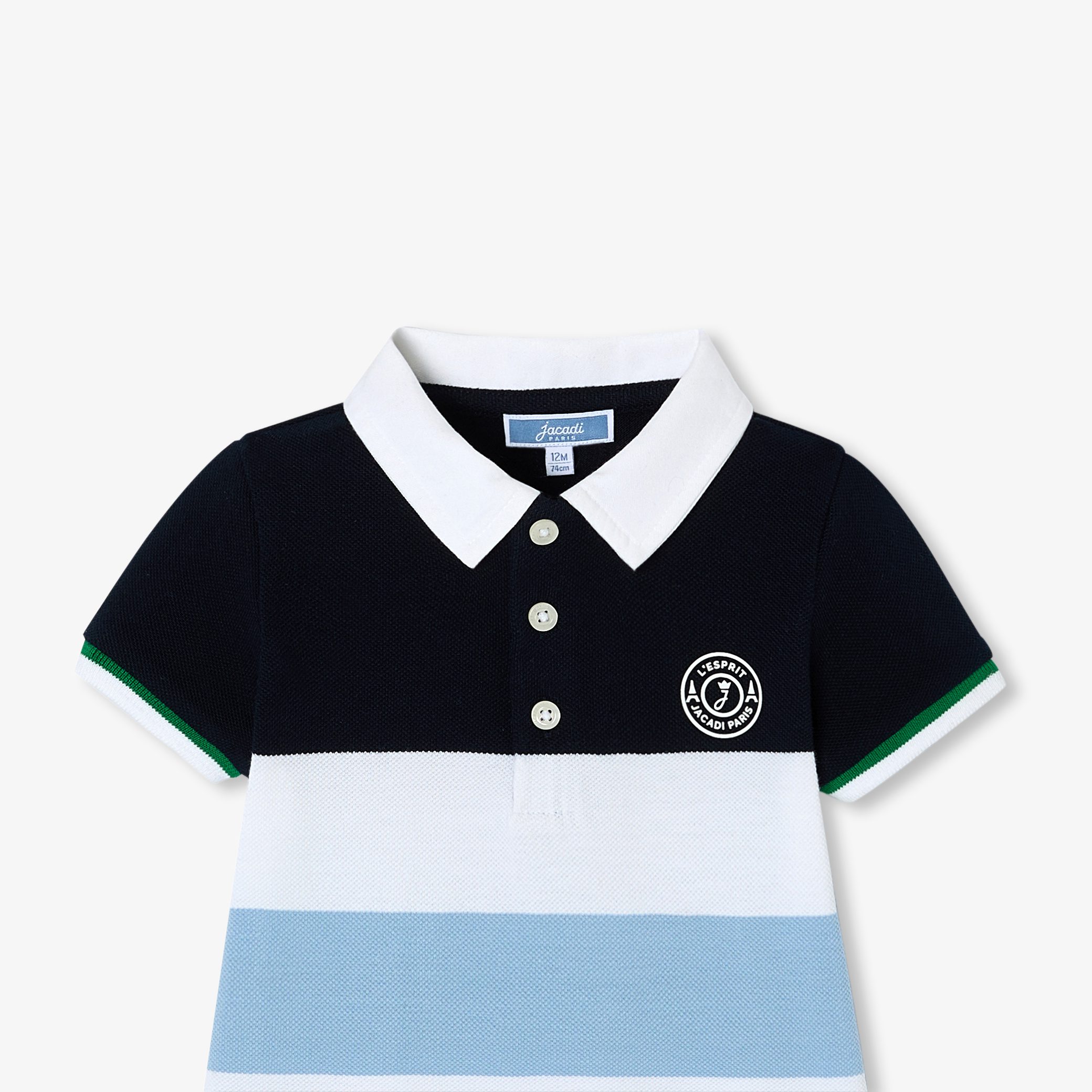 Baby boy romper in cotton pique - Fantasia - Image 3