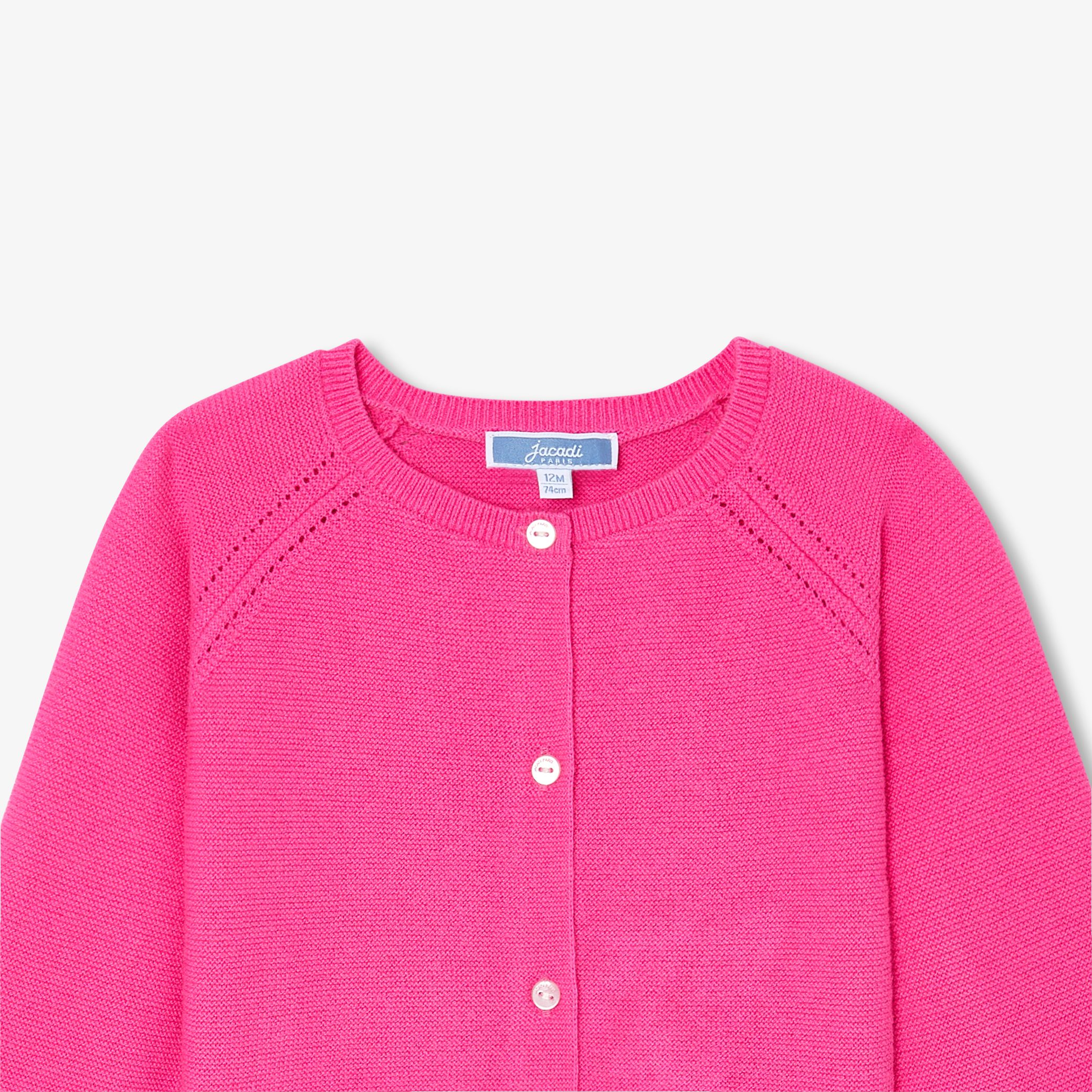 Baby girl cardigan in garter stitch - Poesie - Image 3