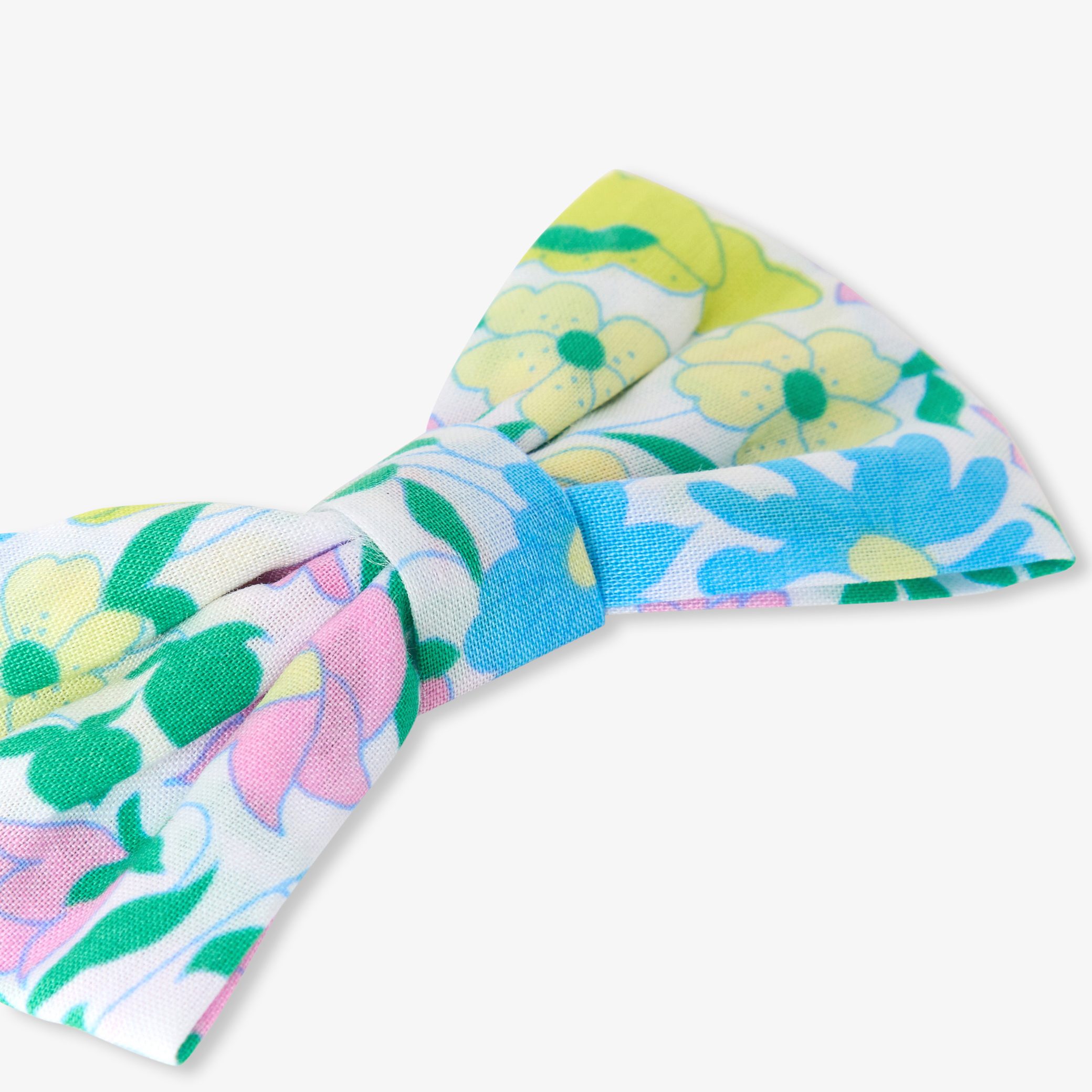 Girl duo of Liberty fabric barrettes - Laure yellow - Image 2