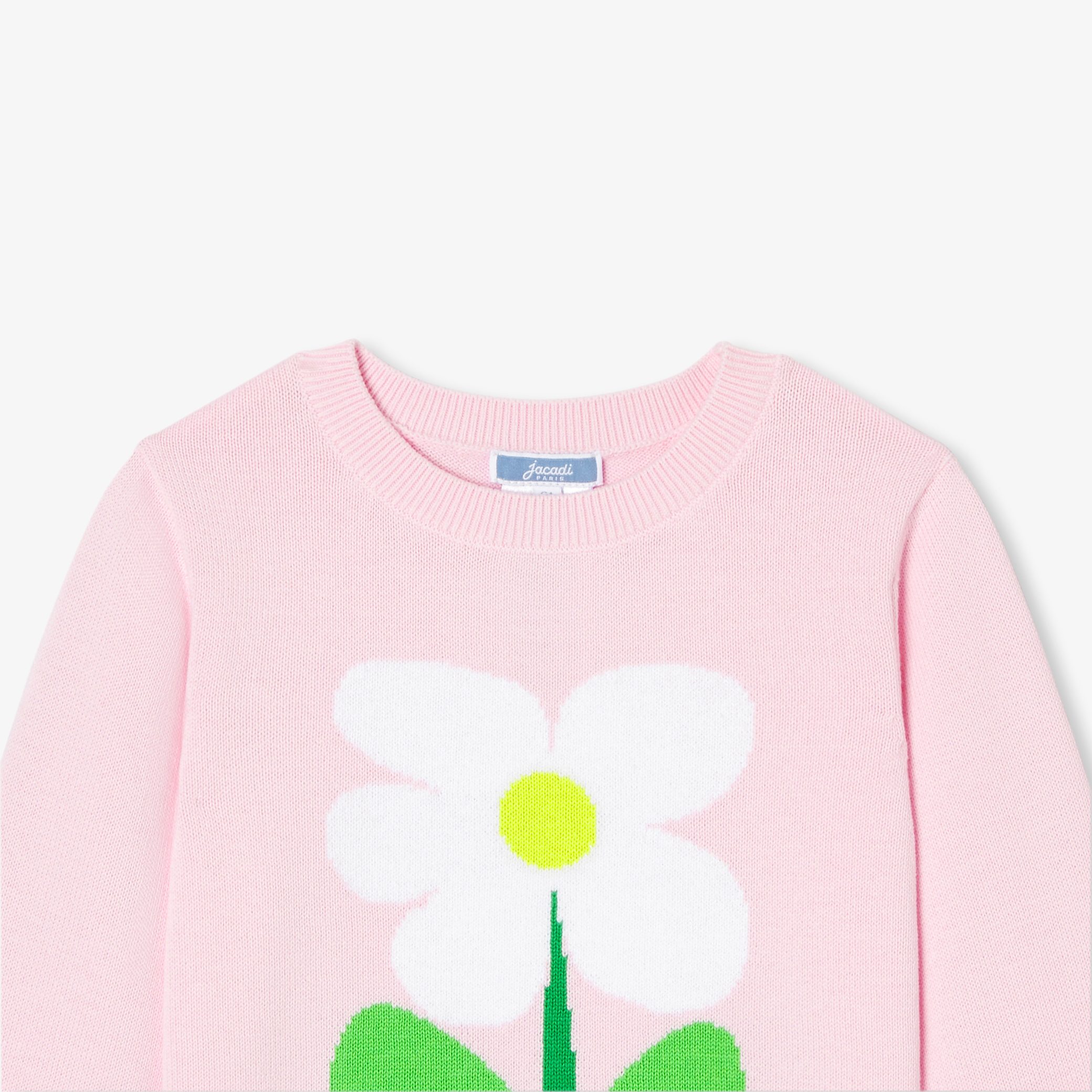 Girl intarsia flower sweater - Neptune - Image 6