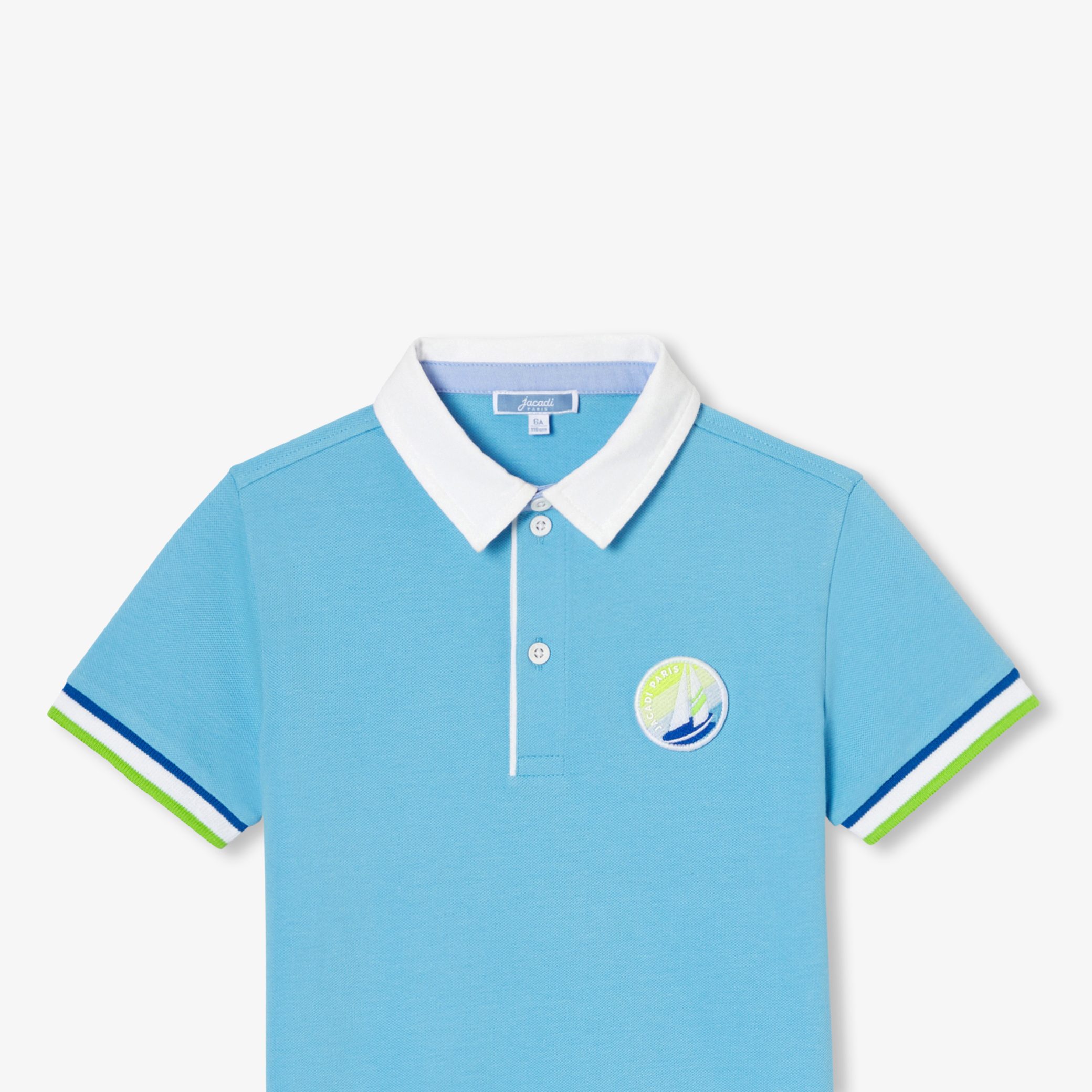 Boy polo shirt in cotton pique - Albertabis - Image 3
