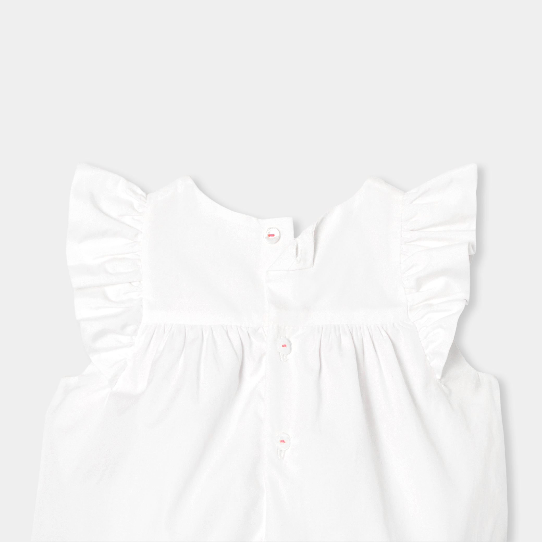 Baby girl smocked romper - Cesarine - Image 4