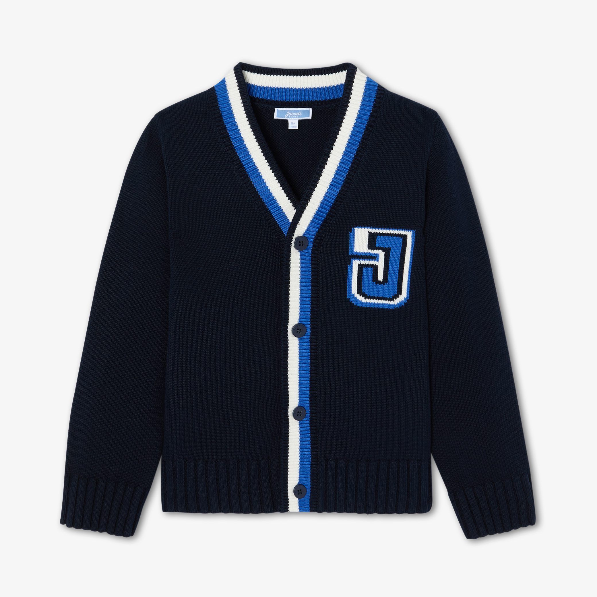 Boy cardigan in jersey stitch - Chevalier - Image 3