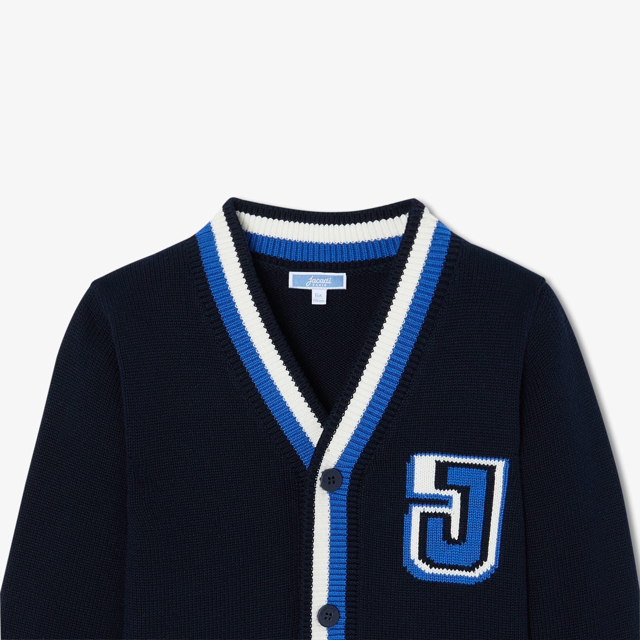 Boy cardigan in jersey stitch - Chevalier - Image 5