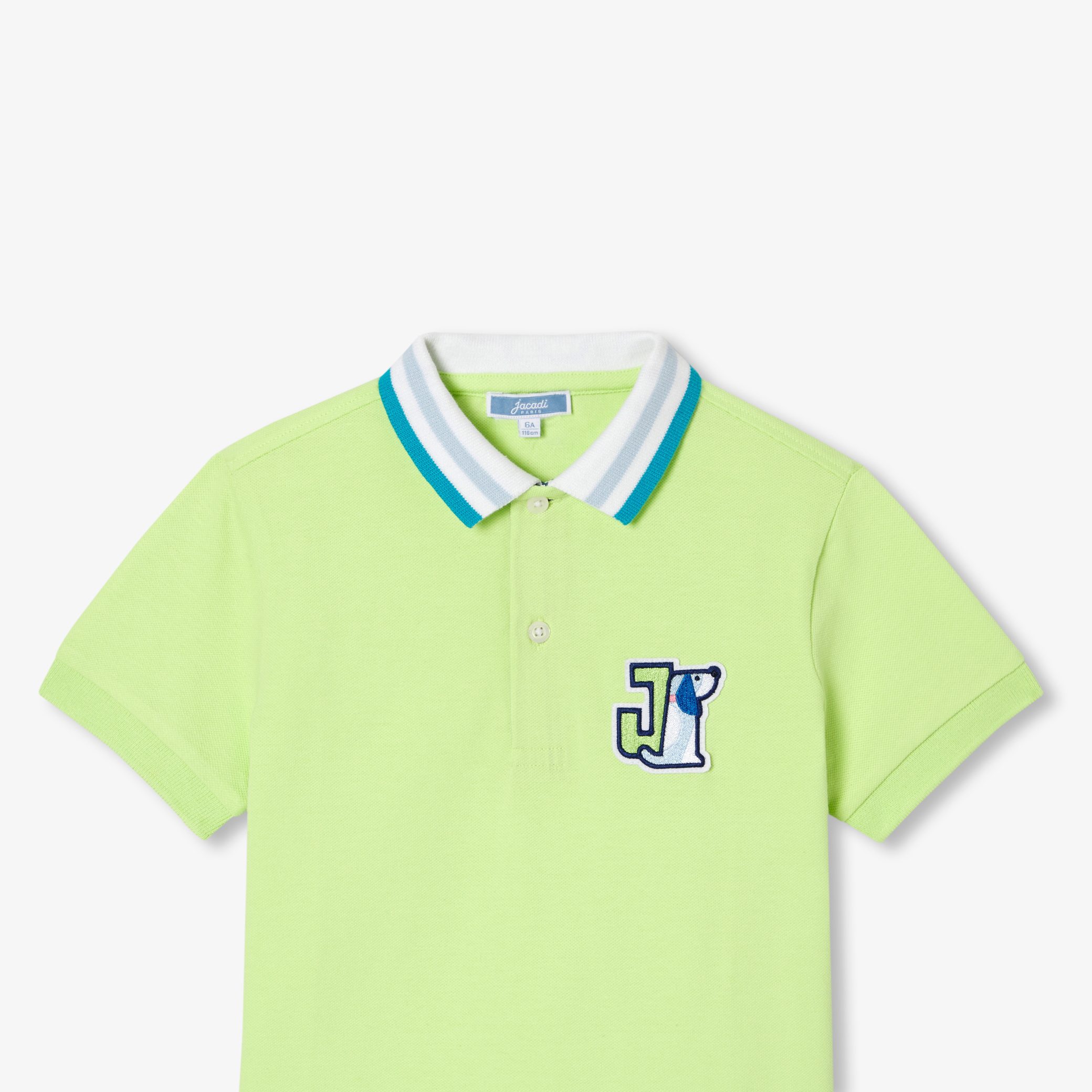 Boy short-sleeved polo shirt - Croissant - Image 3