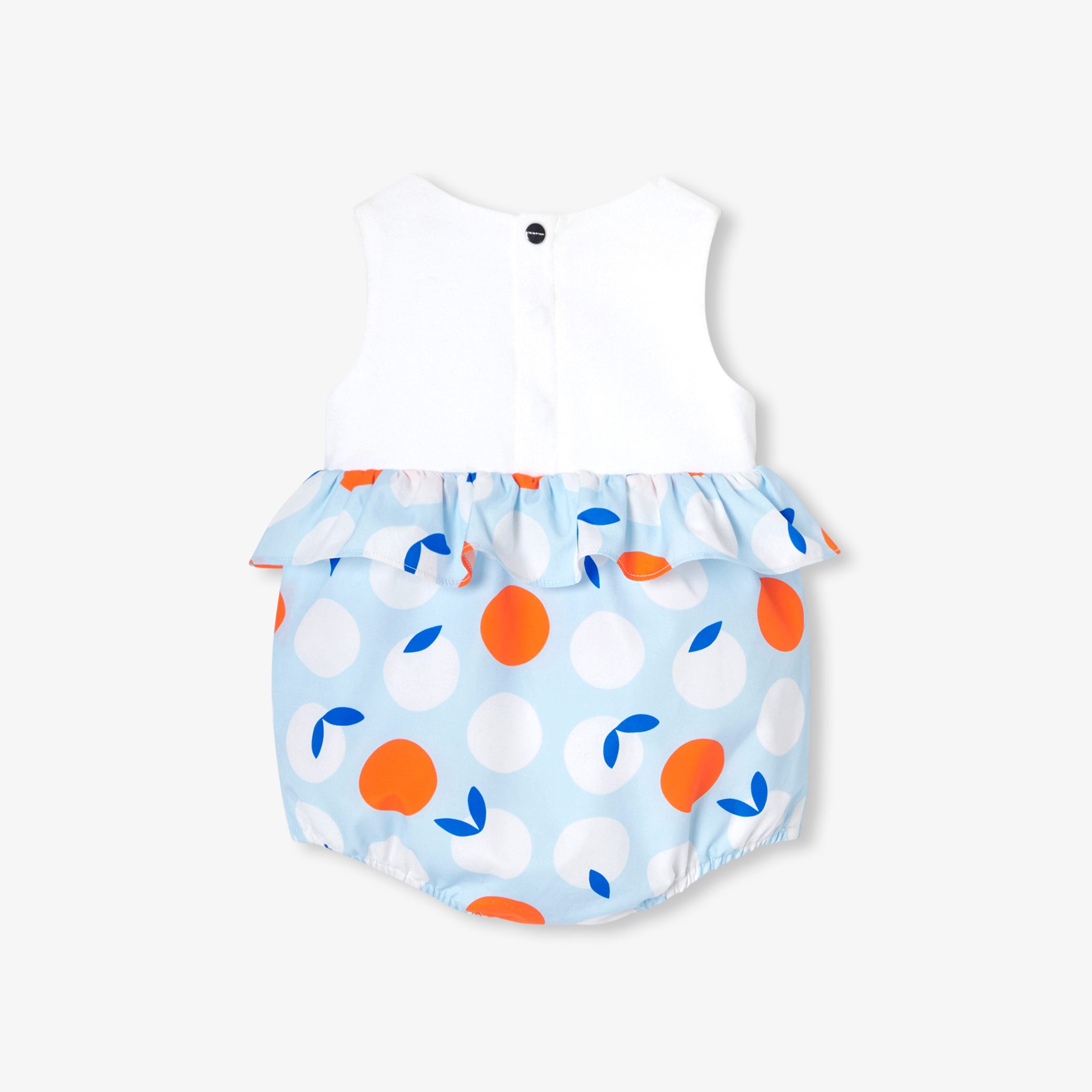 Baby girl two-material romper - Clelia - Image 2