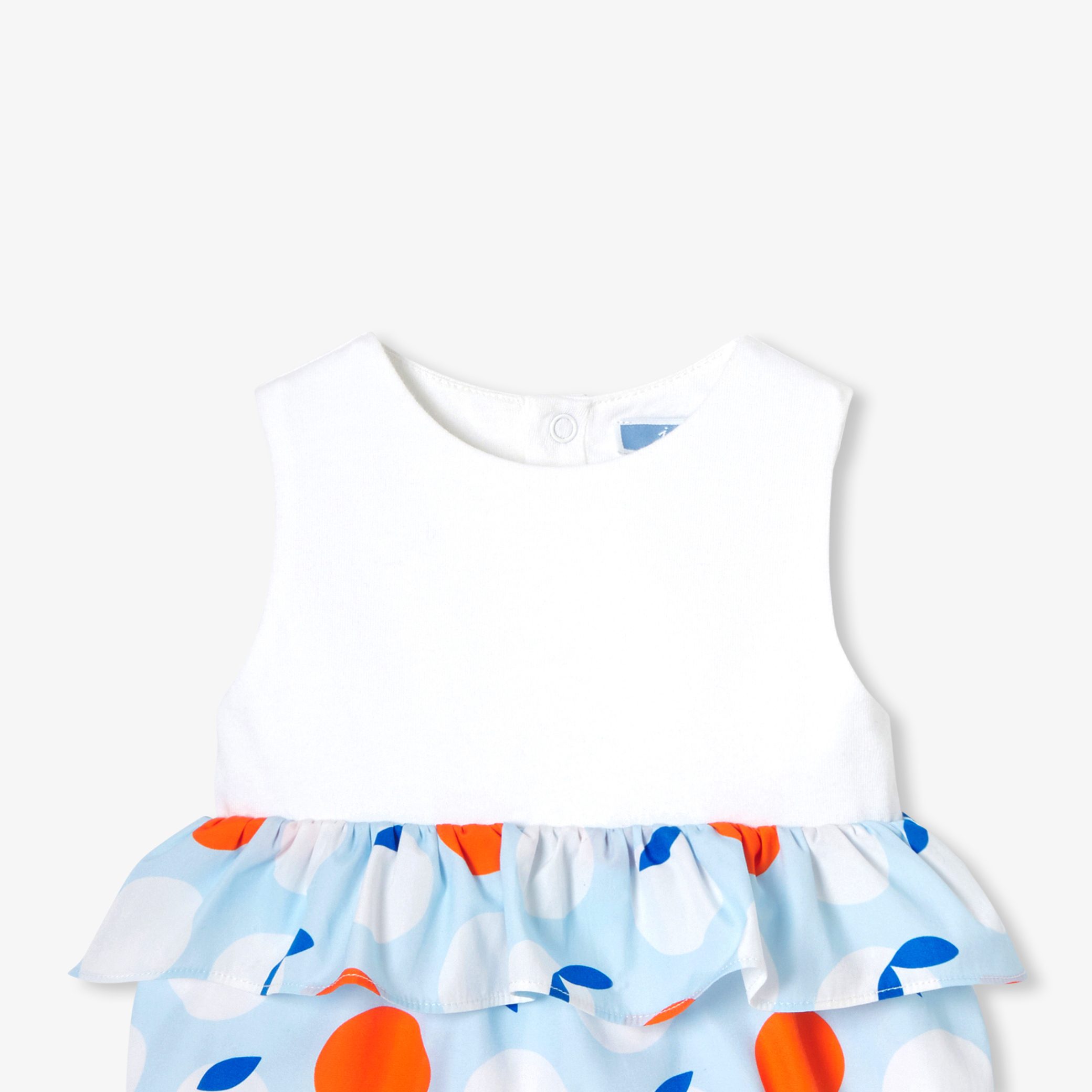 Baby girl two-material romper - Clelia - Image 3