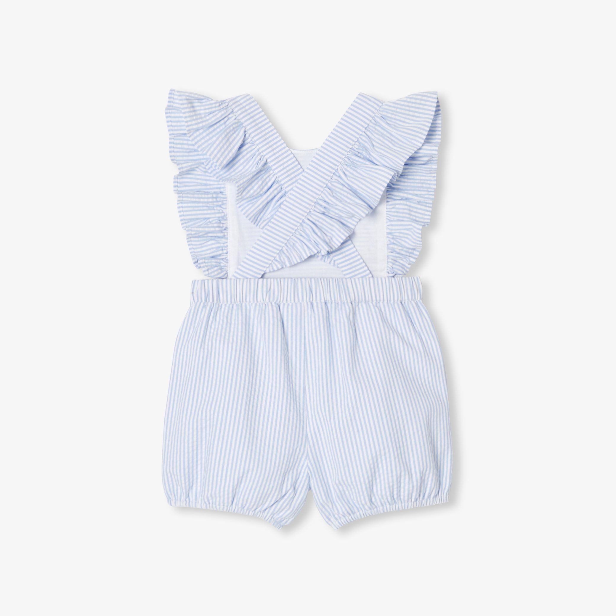 Baby girl seersucker romper - Nacre - Image 2