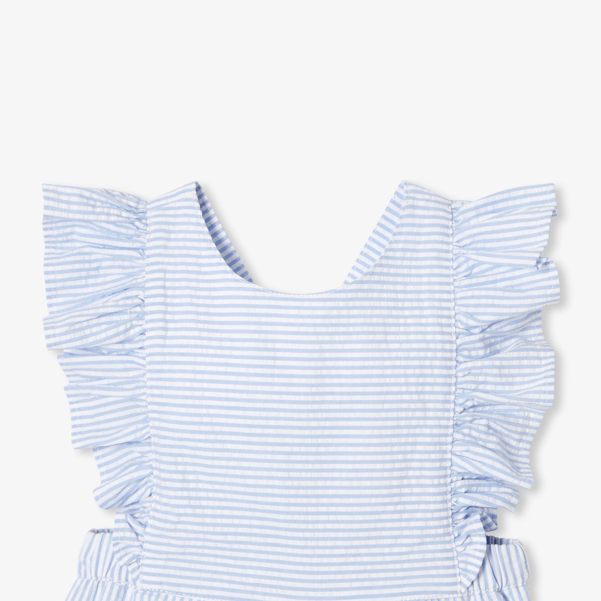 Baby girl seersucker romper - Nacre - Image 3