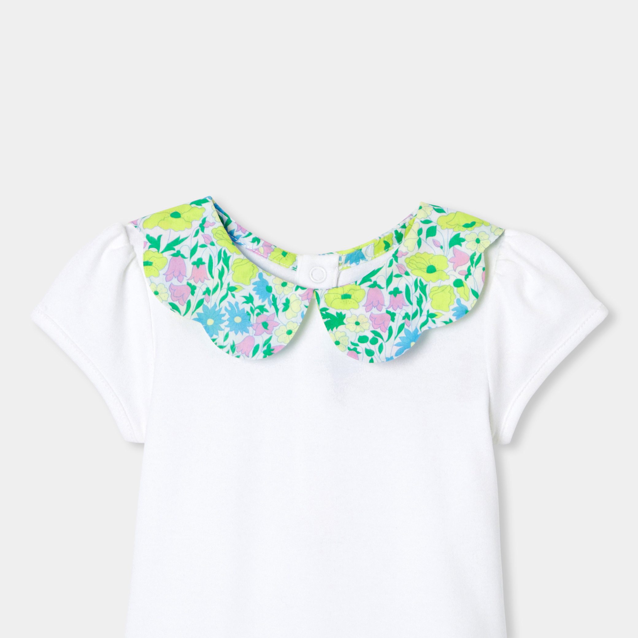 Short-sleeved baby girl bodysuit - Nuage - Image 3