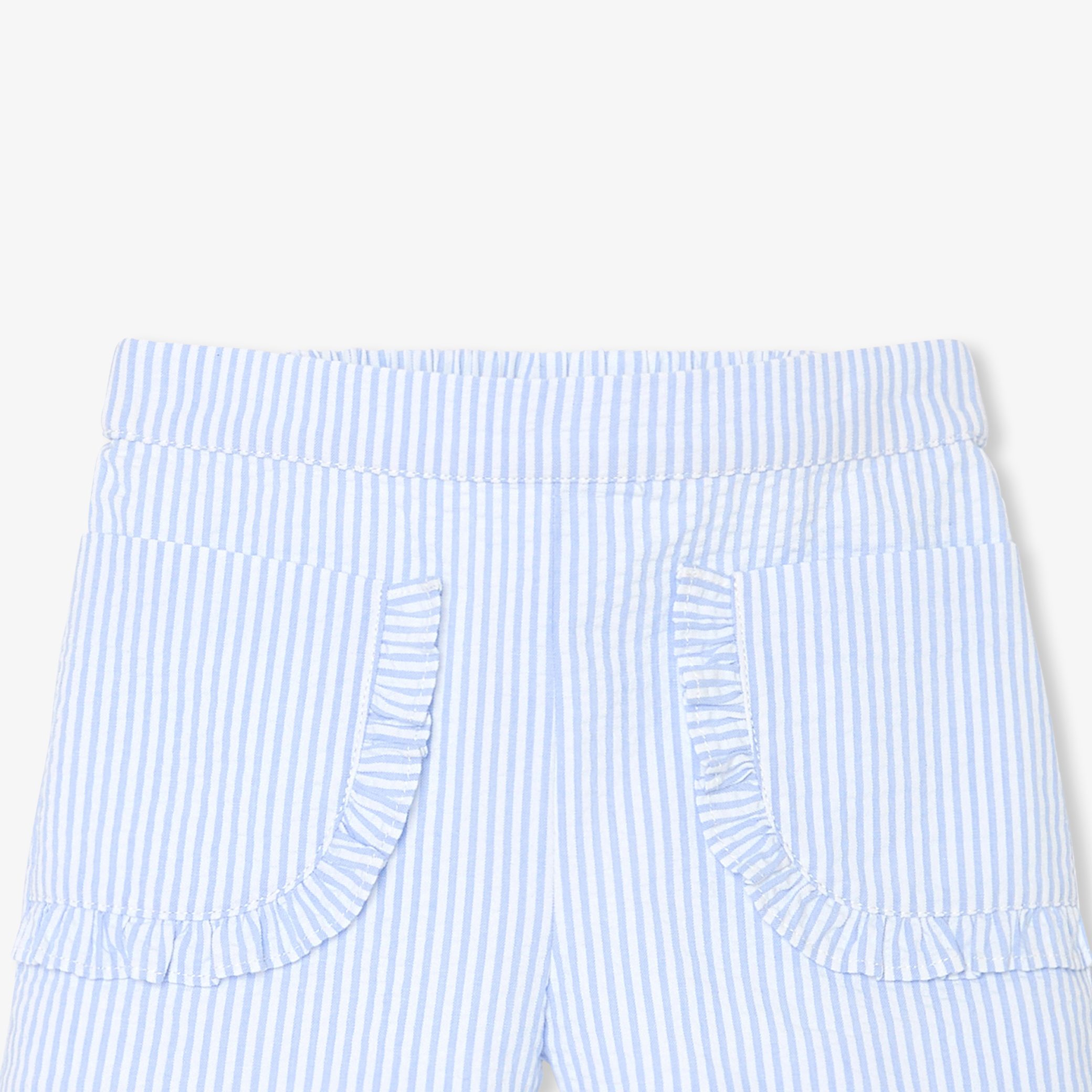 Baby girl shorts in seersucker - Ivoire - Image 3