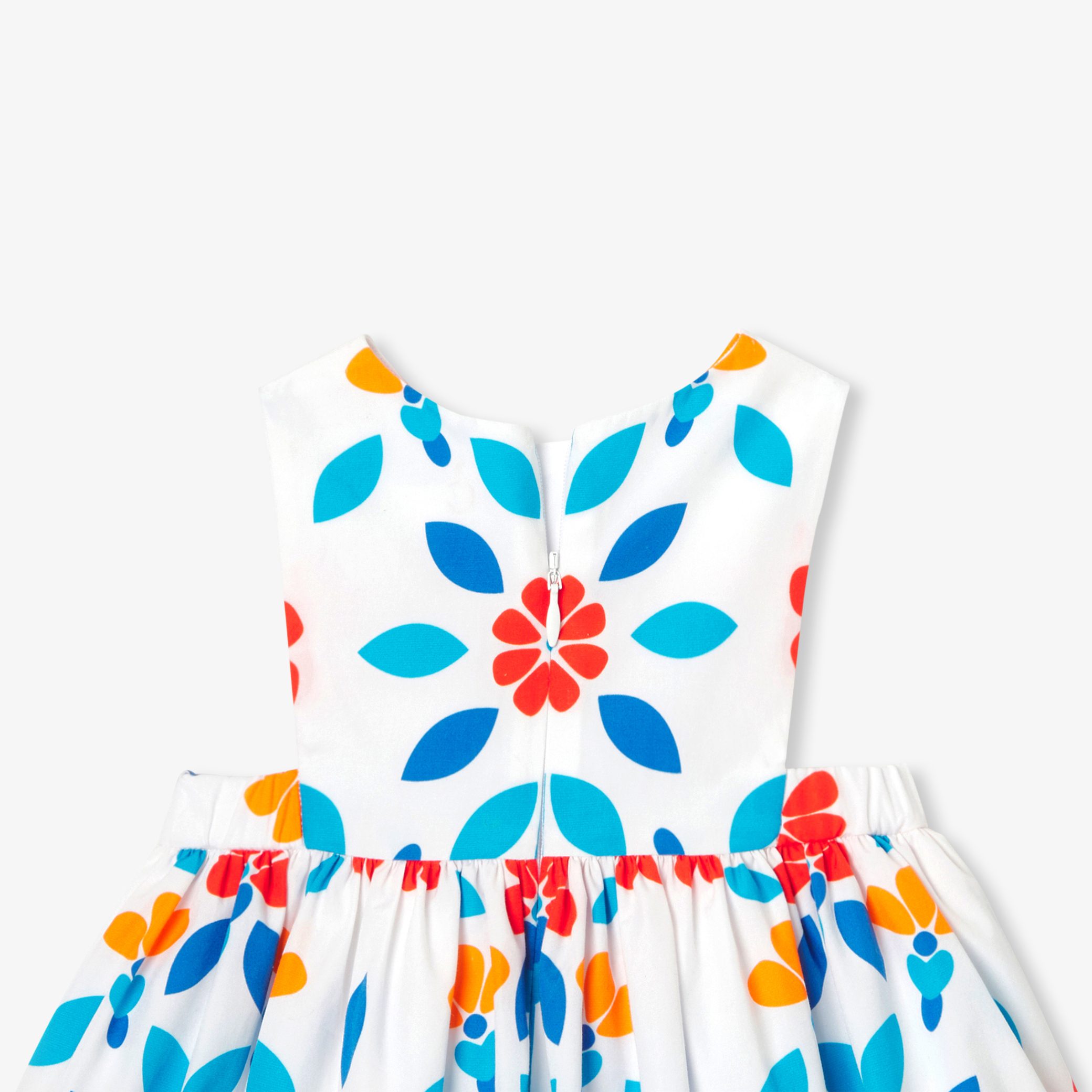 Baby girl dress in poplin - Porcelaine - Image 4