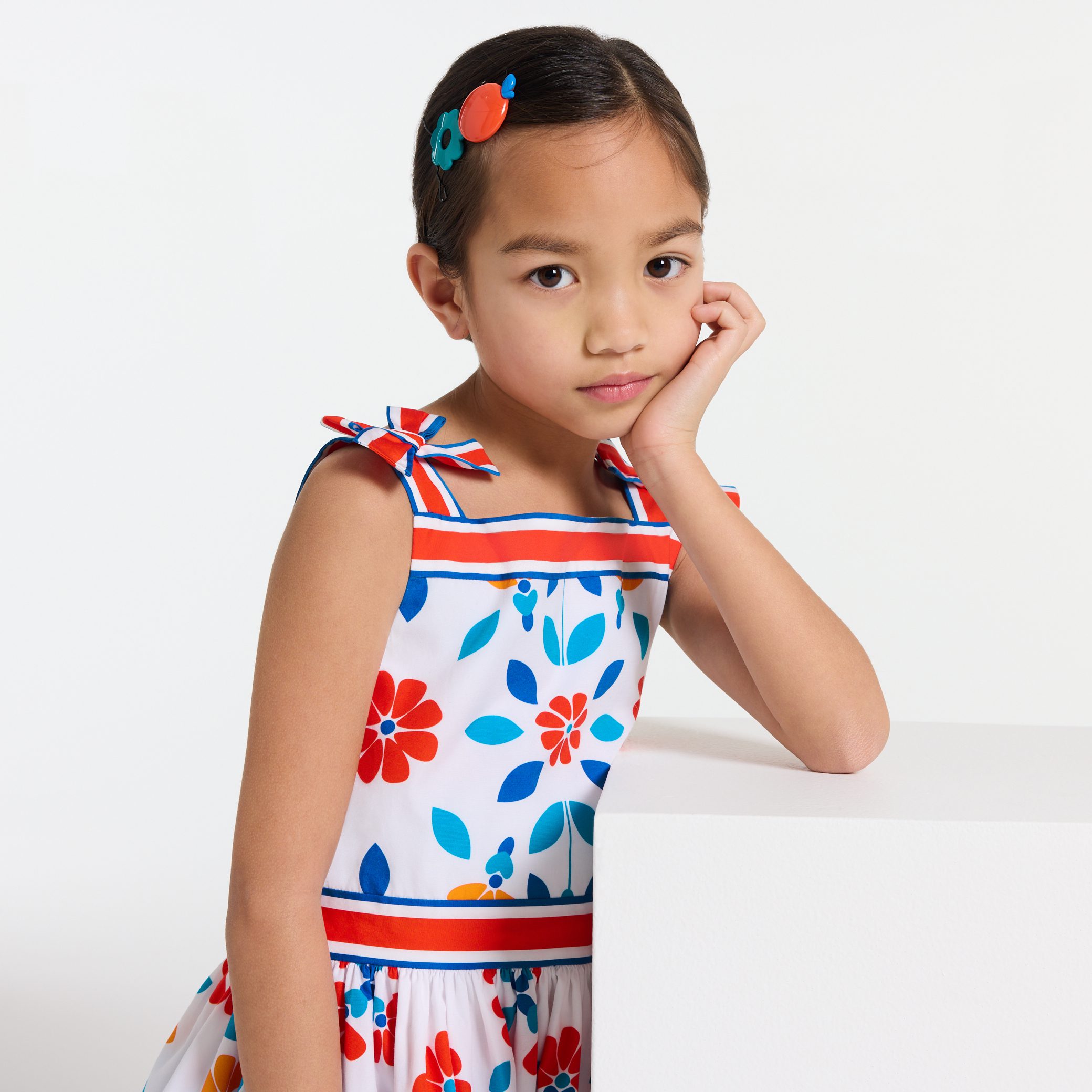Girl dress in poplin - Petunia - Image 2