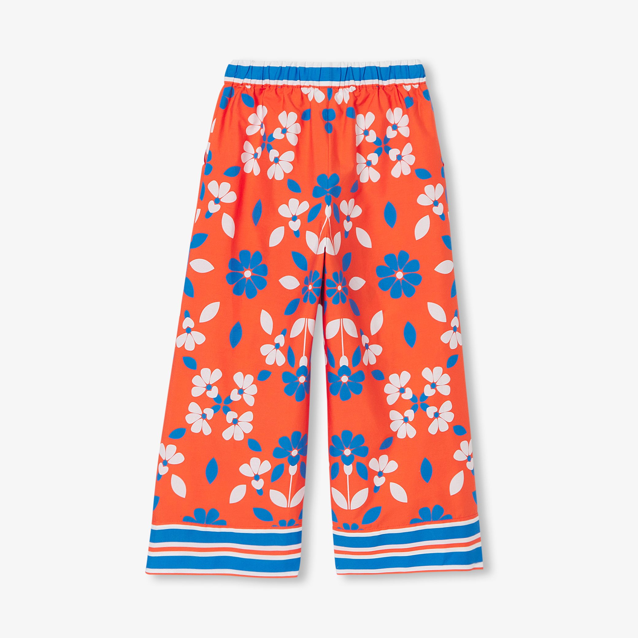 Girl wide-leg trousers in printed poplin - Perceval - Image 3