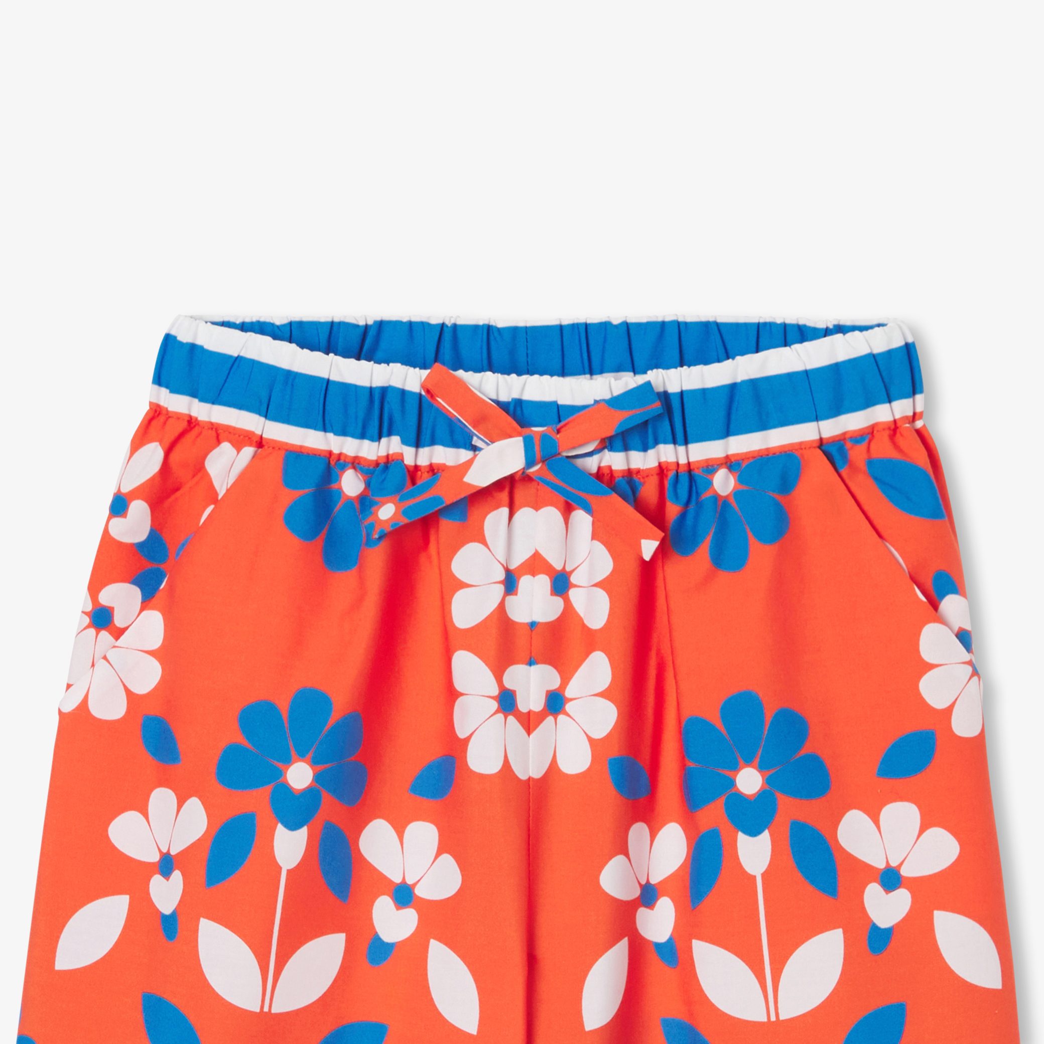 Girl wide-leg trousers in printed poplin - Perceval - Image 4