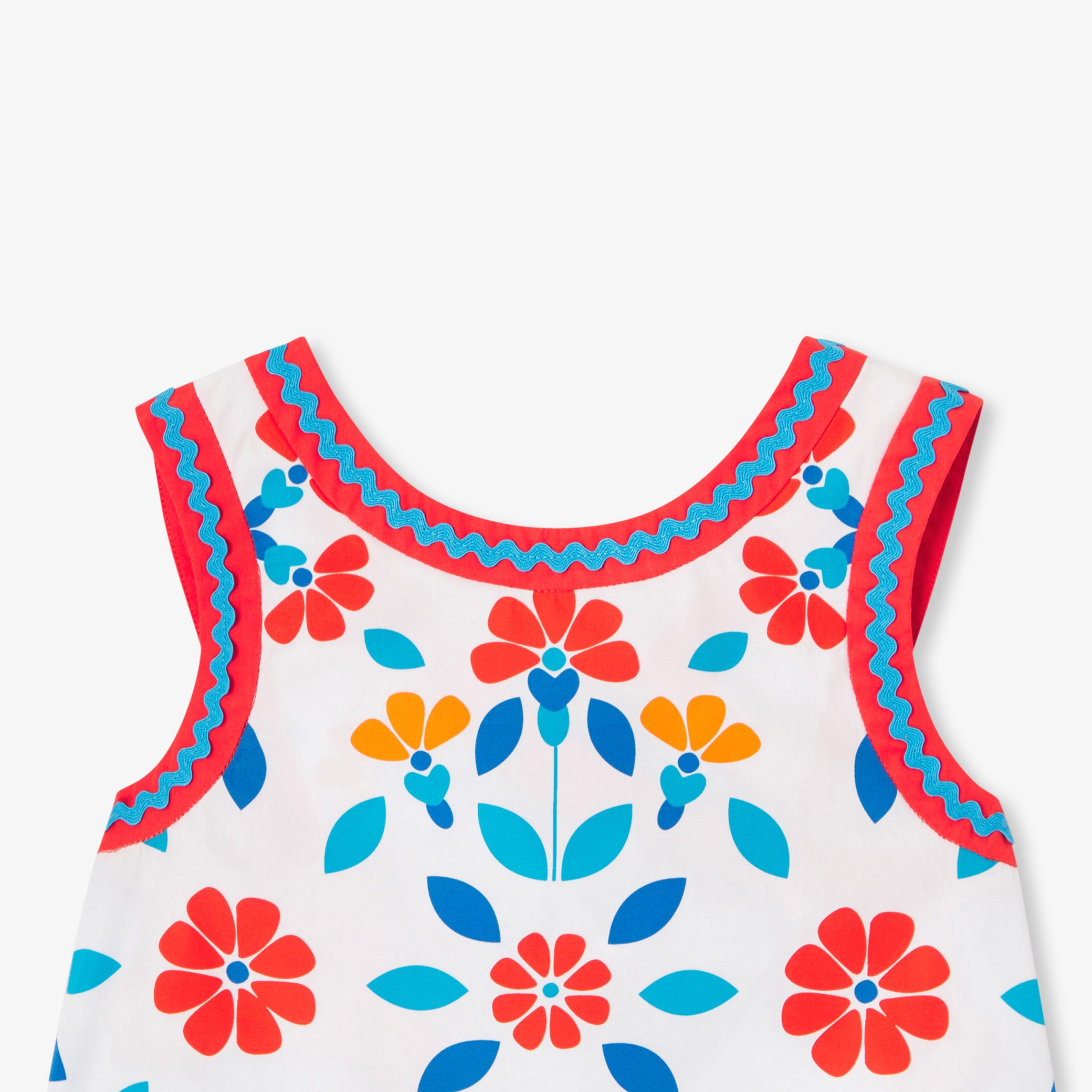 Girl cross-back top in poplin - Paradis - Image 5