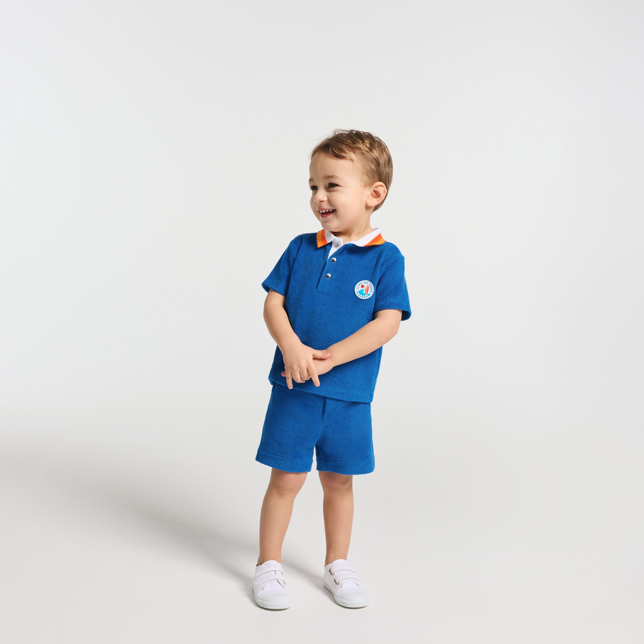 Baby boy French terry shorts set - Clematite