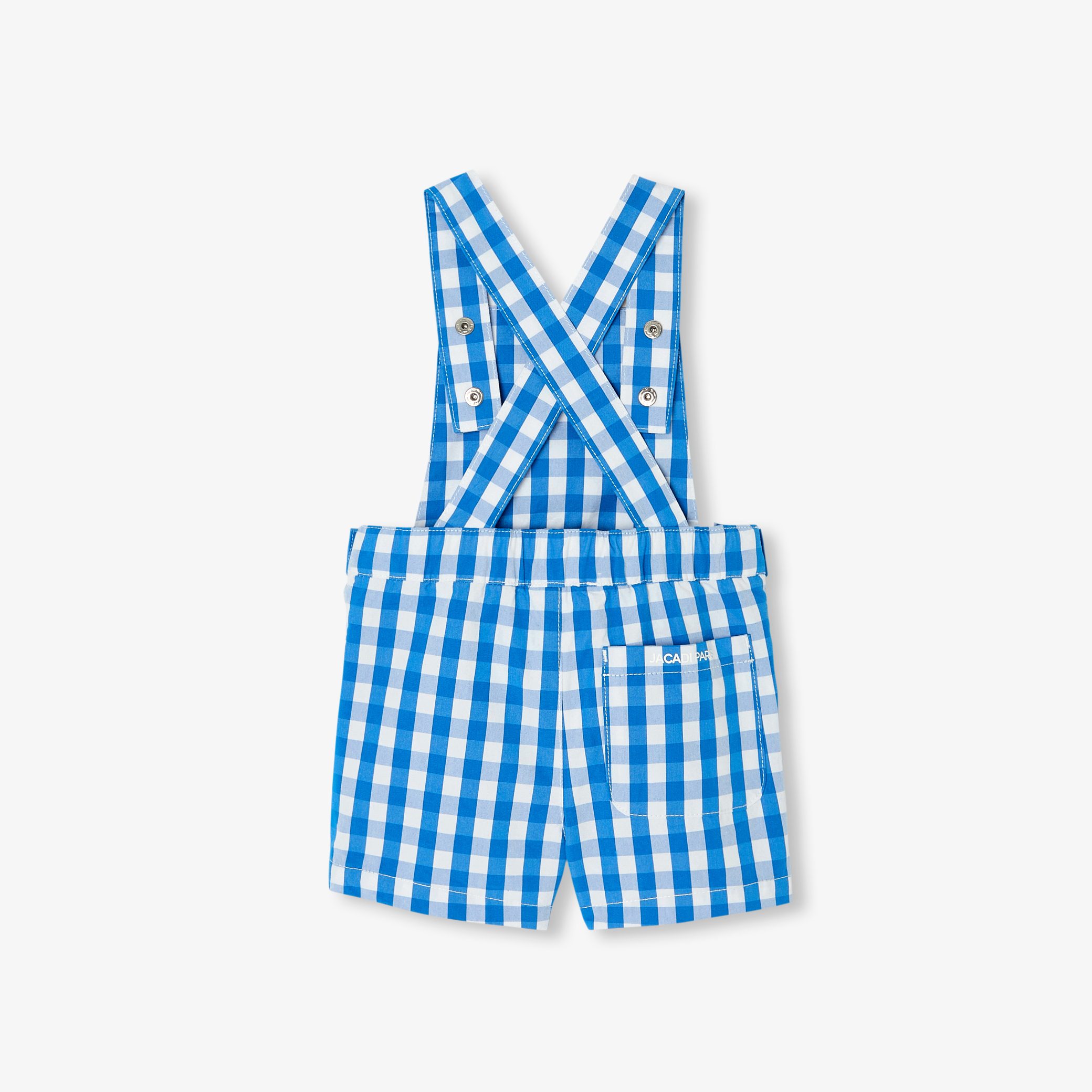 Baby boy short overalls in gingham - Chaumiere - Image 4