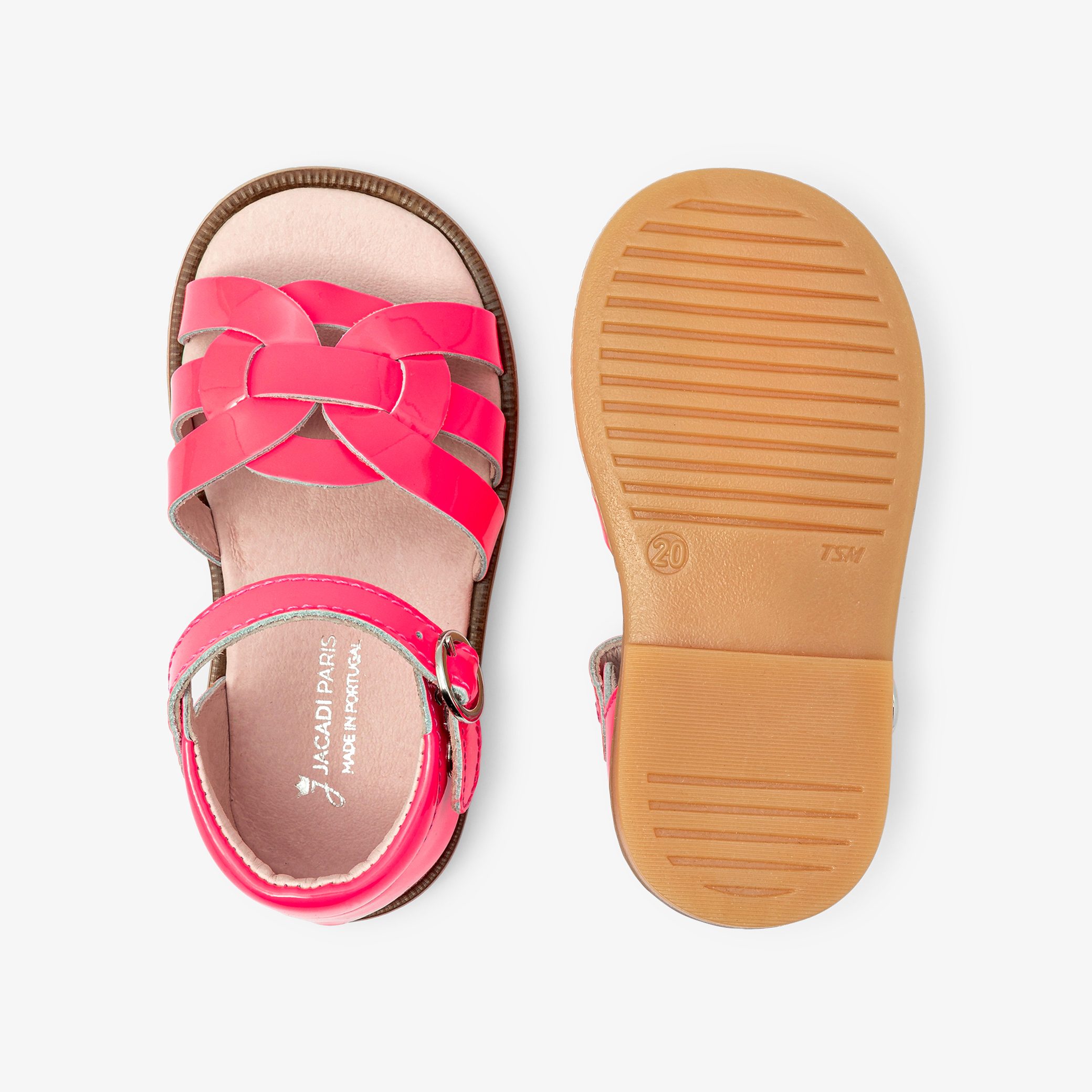 Baby girl sandals in patent leather -Albane Rose - Image 3