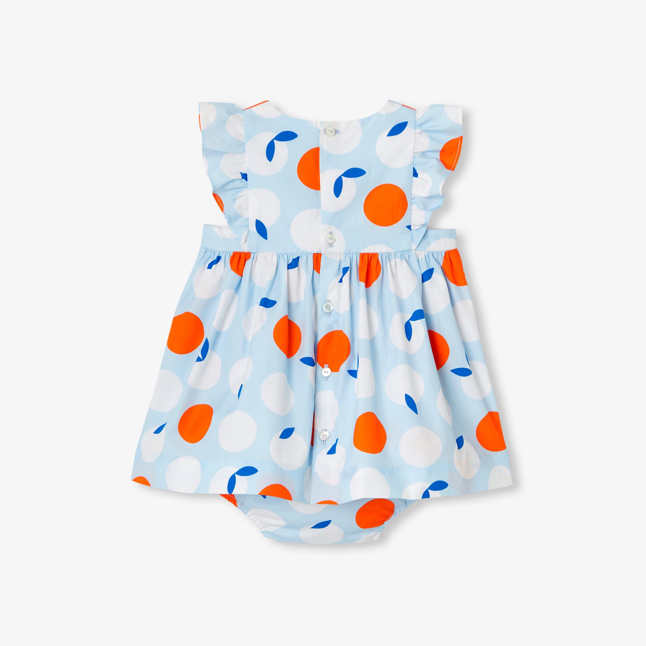 Baby girl dress in poplin - Jonquille - Image 2