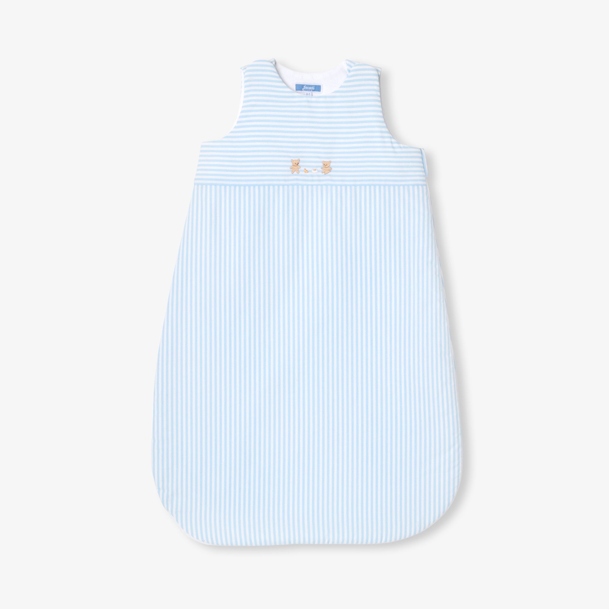 Baby boy 0-6 months sleeping bag in striped poplin