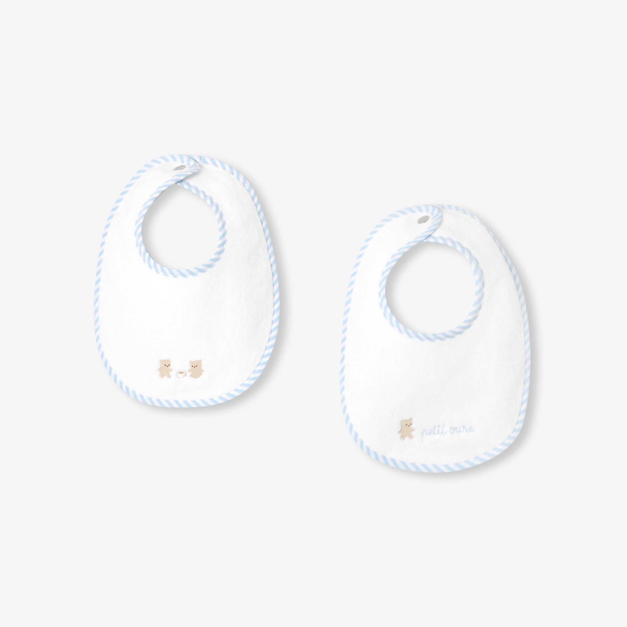 Baby boy set of 2  terry bibs