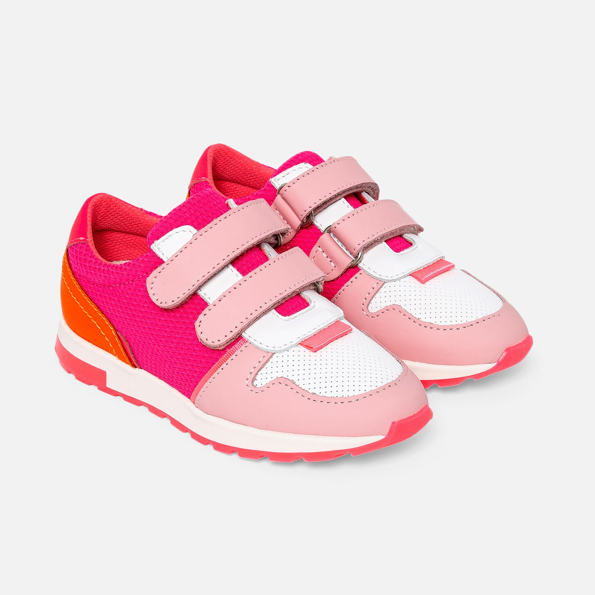 Girl leather trainers- Coquelicot - Image 2