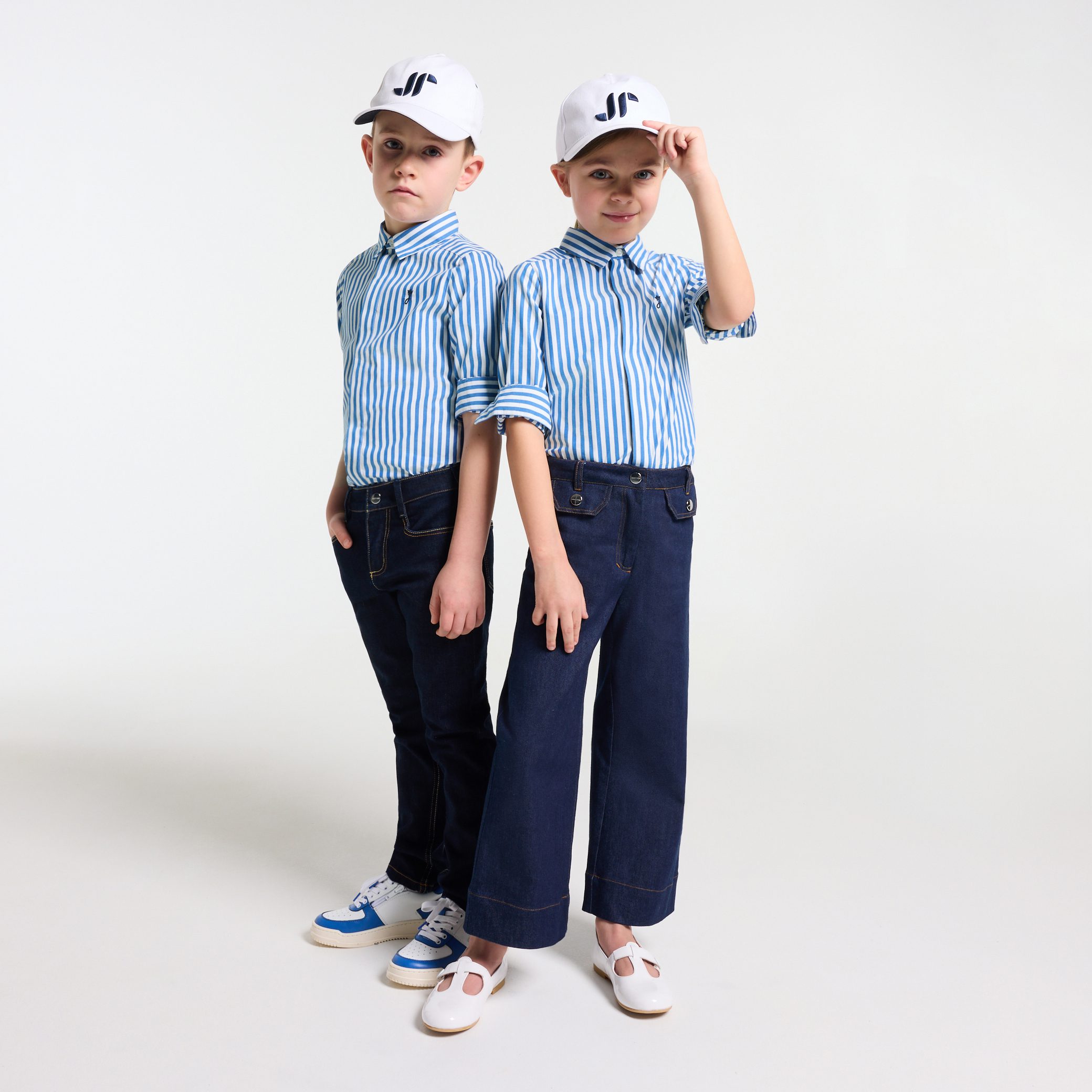 Child shirt in striped poplin - Candeur - Image 2