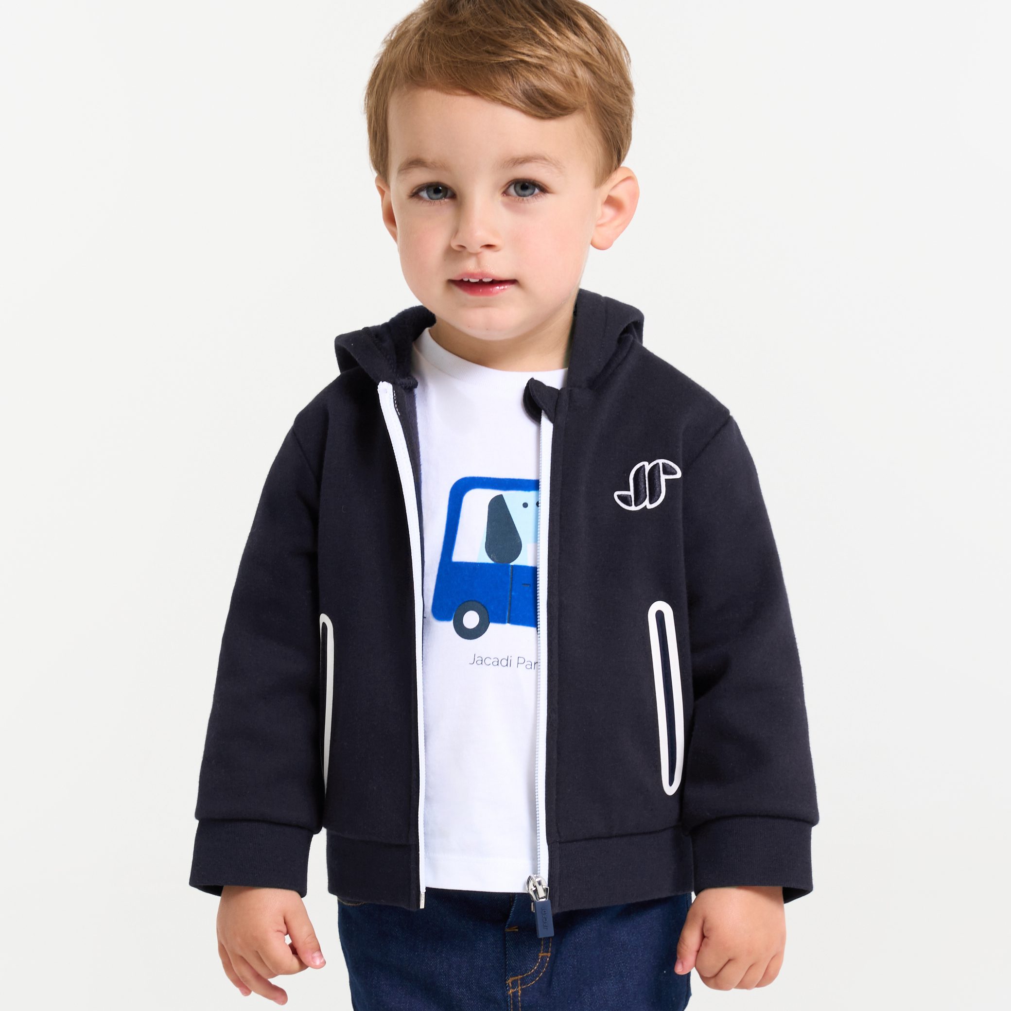 Baby boy fleece zip-up sweatshirt