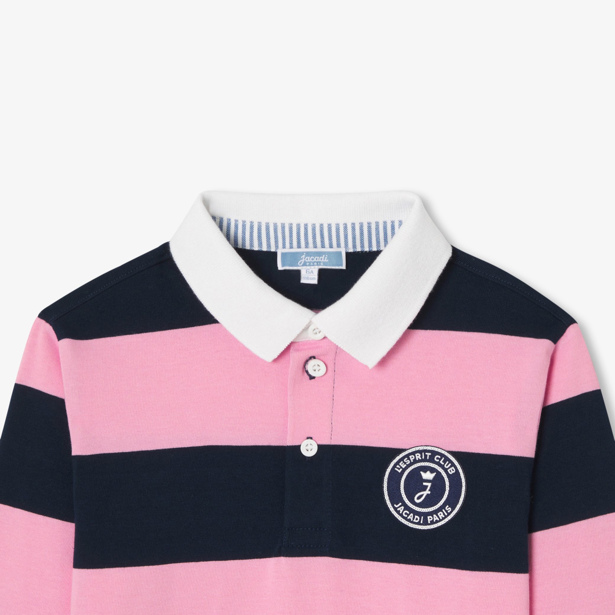 Boy cotton polo shirt - Tanagra Rose - Image 3