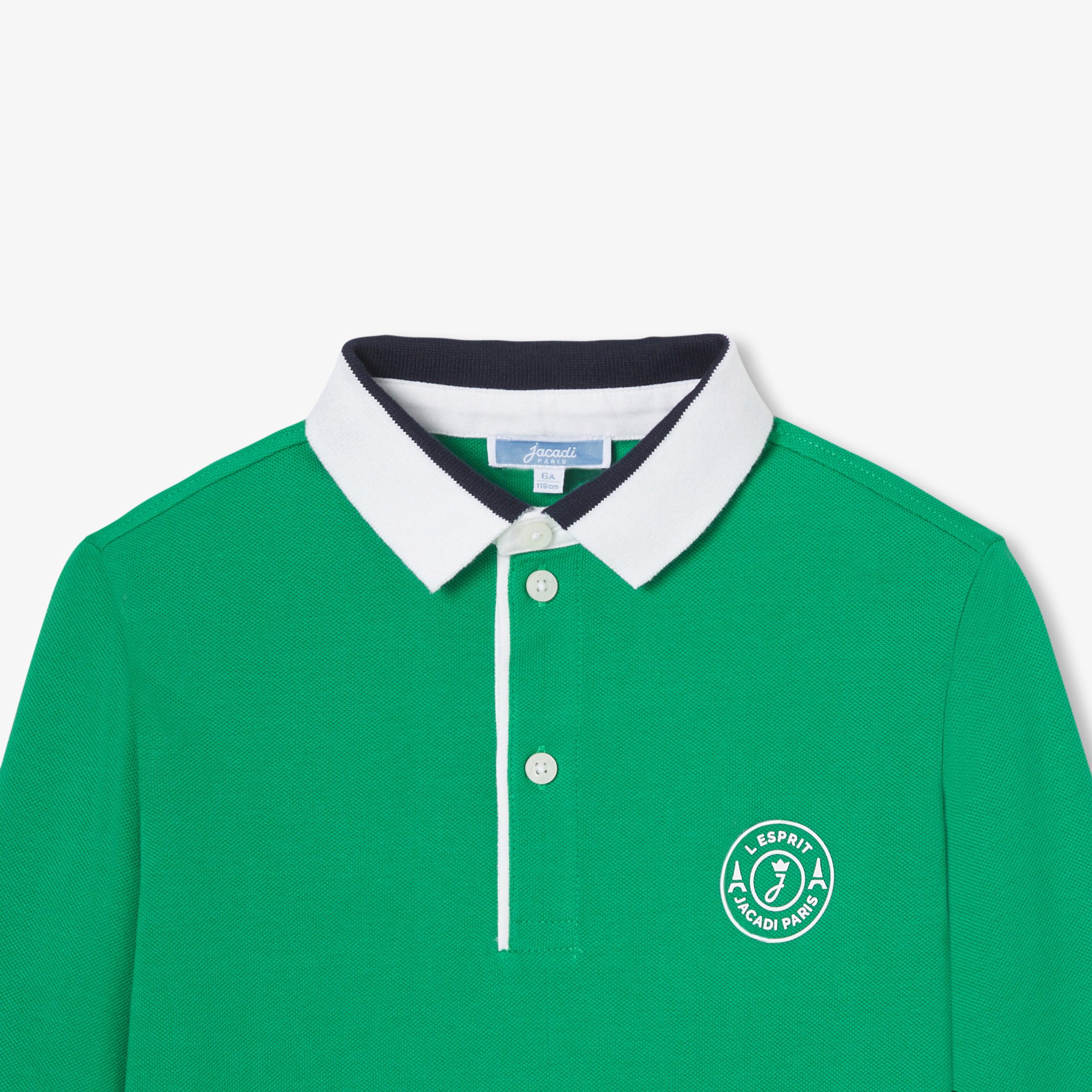 Boy polo shirt in cotton pique - Vigne Green - Image 5
