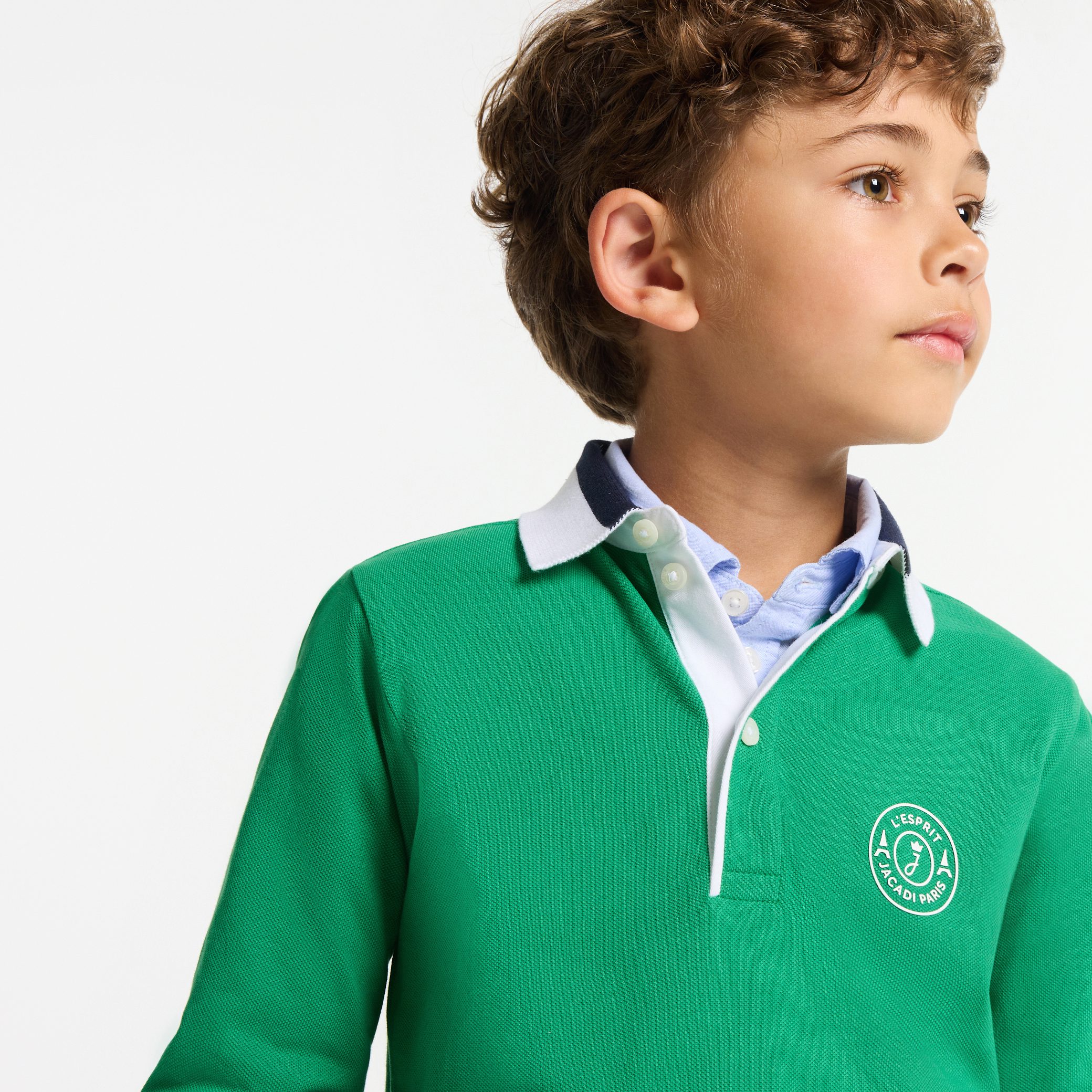 Boy polo shirt in cotton pique - Vigne Green - Image 2