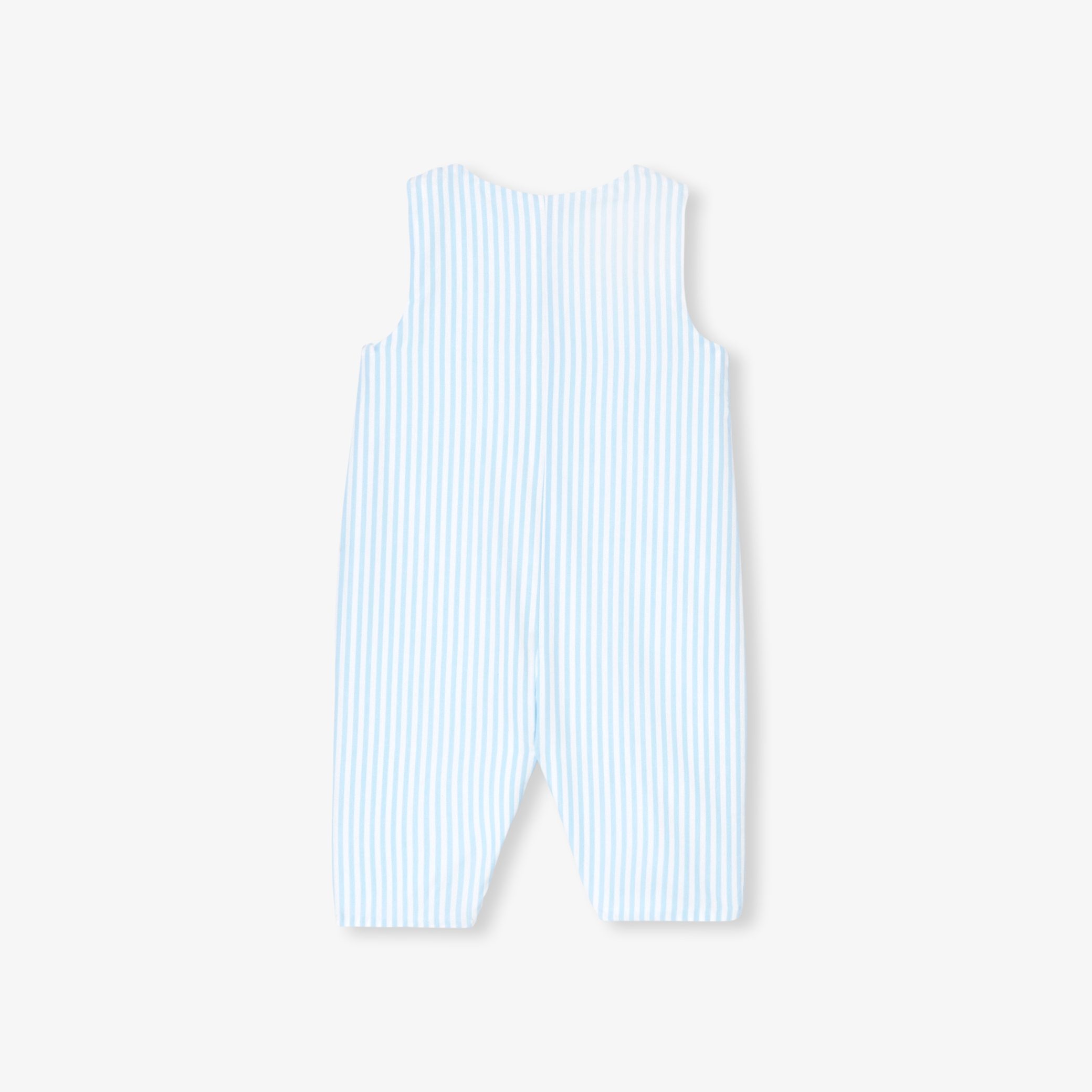 Baby boy jumpsuit in striped poplin - Lagon - Image 2