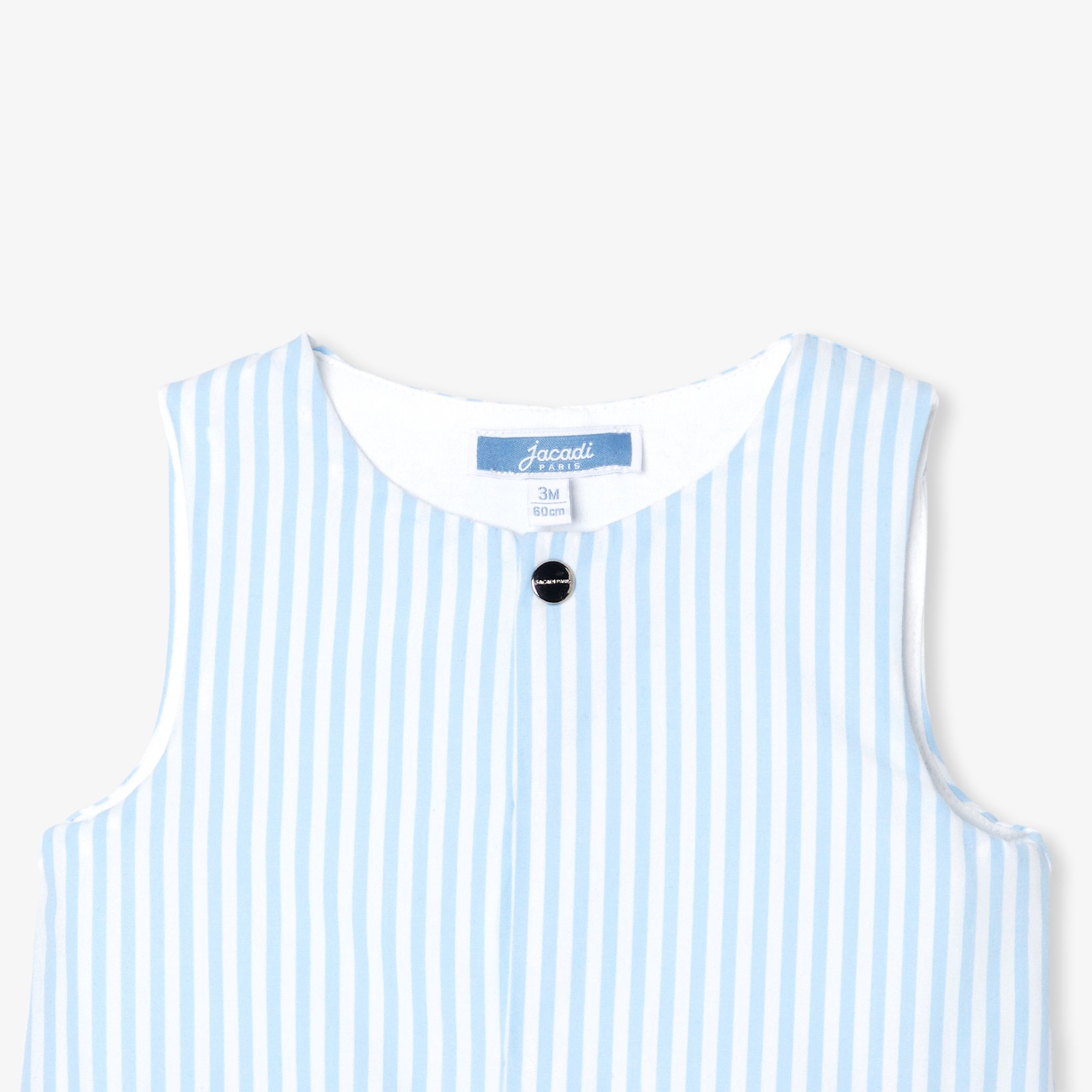 Baby boy jumpsuit in striped poplin - Lagon - Image 3
