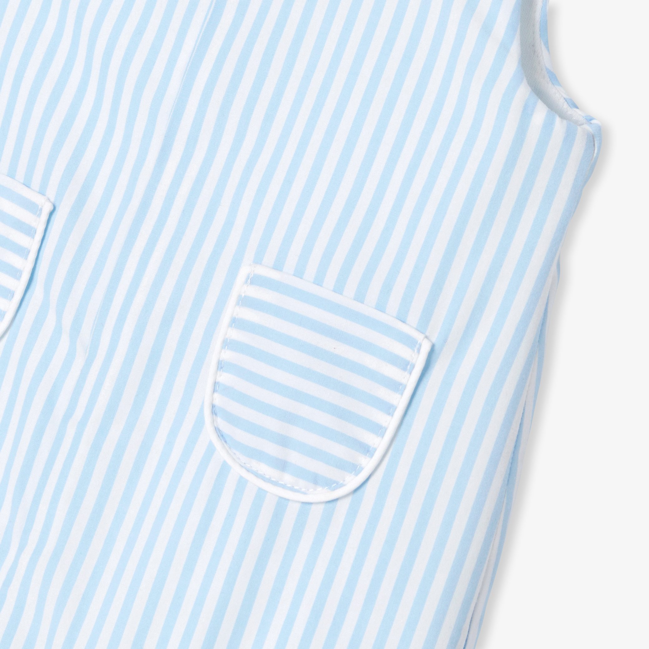 Baby boy jumpsuit in striped poplin - Lagon - Image 4