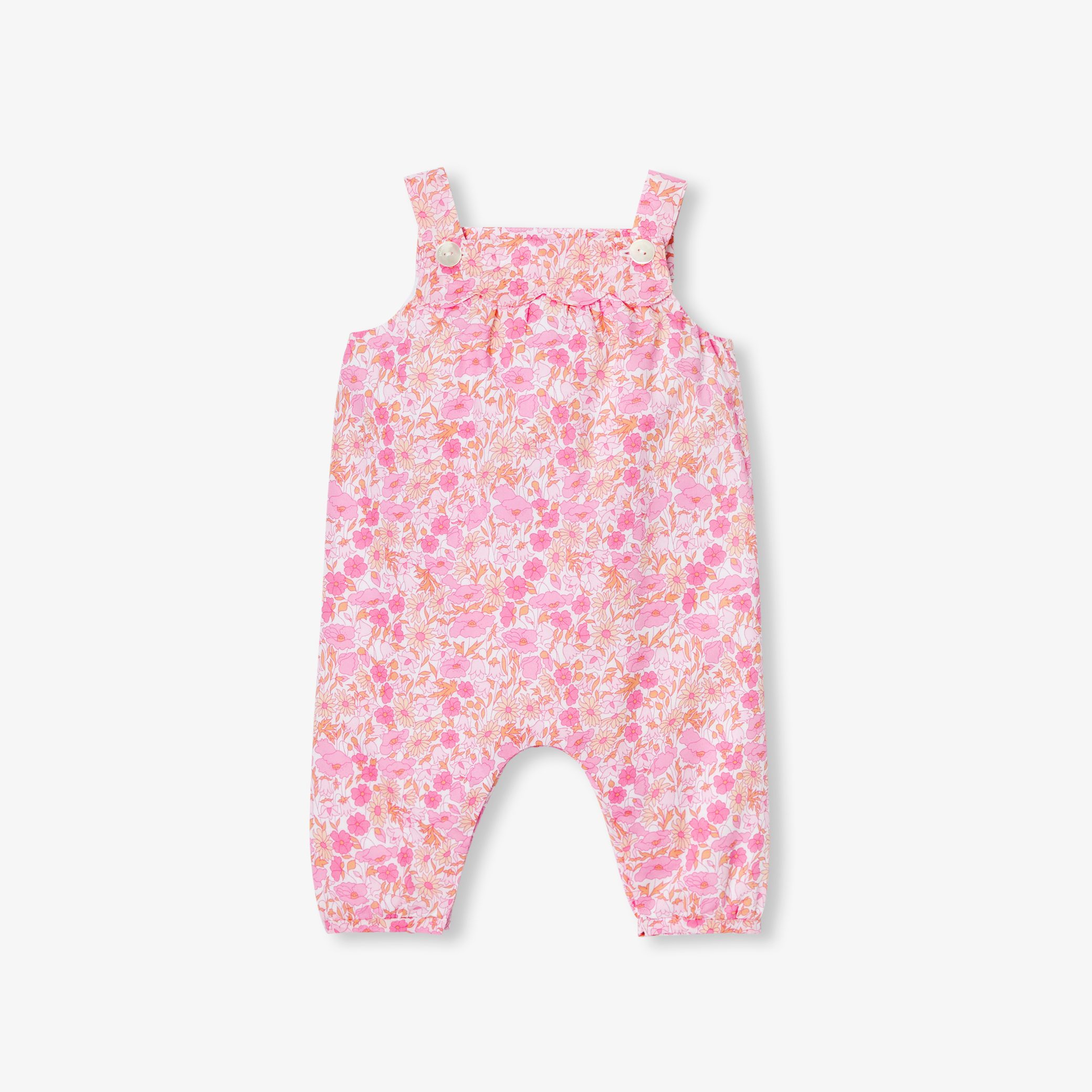 Baby girl overalls in Liberty fabric - Lagune