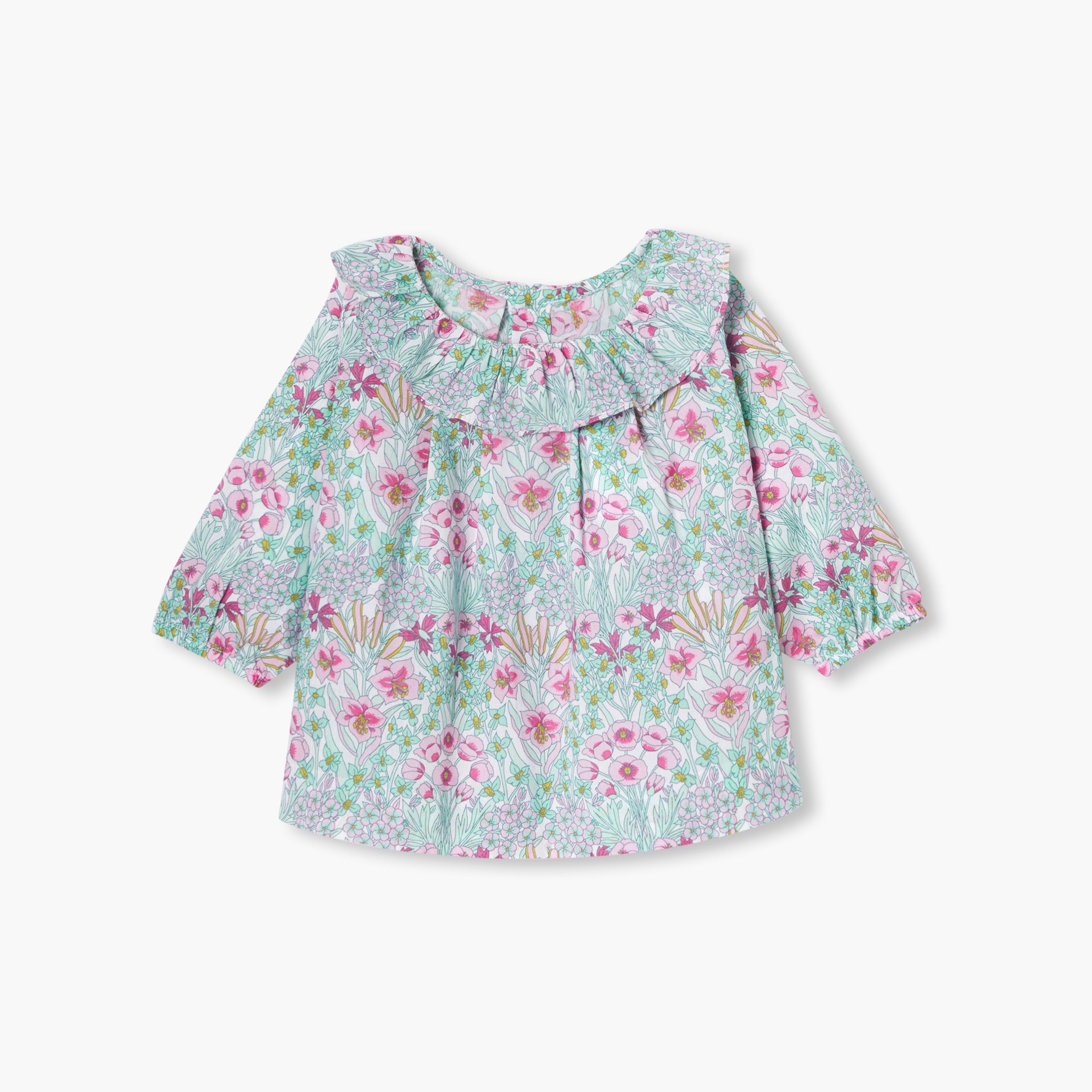 Baby girl blouse in Liberty fabric - Lisette Green