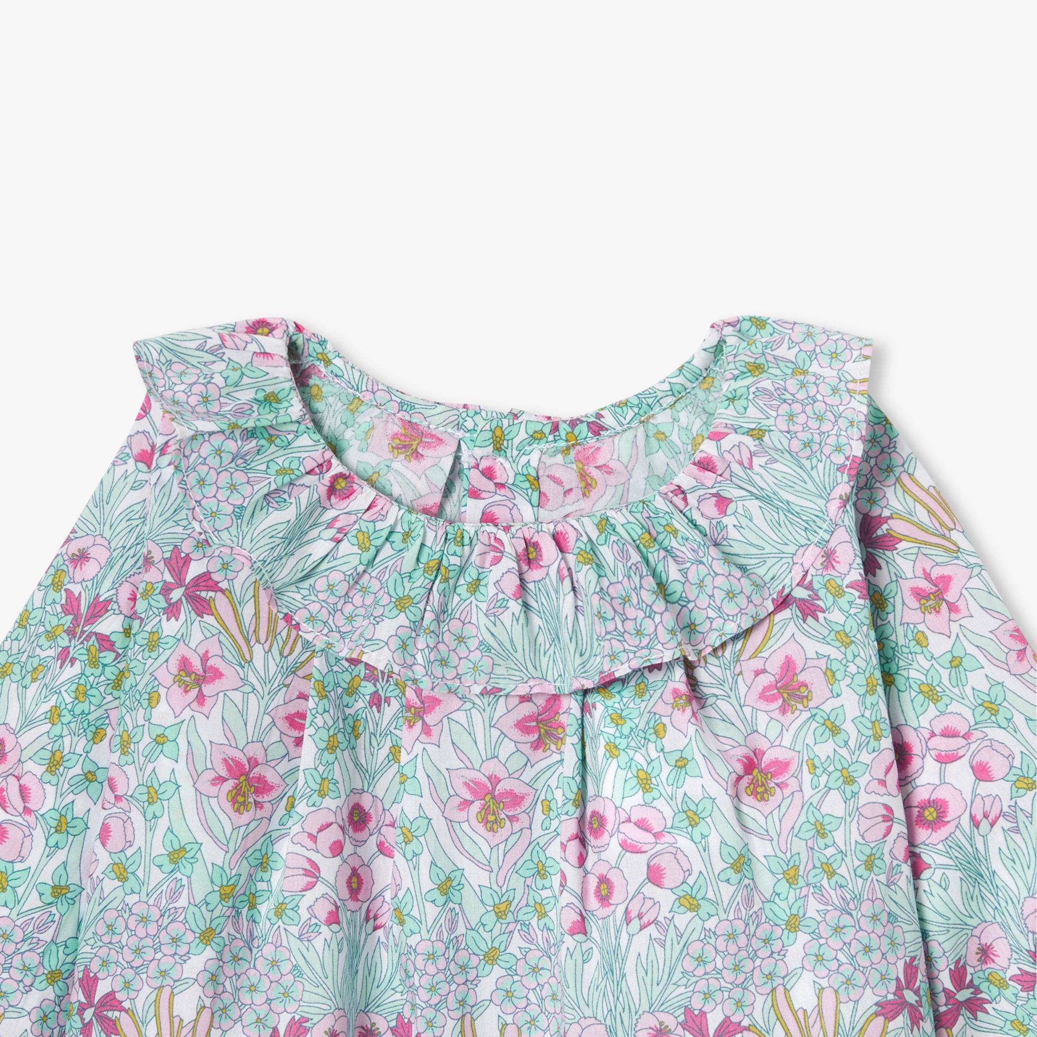Baby girl blouse in Liberty fabric - Lisette Green - Image 3