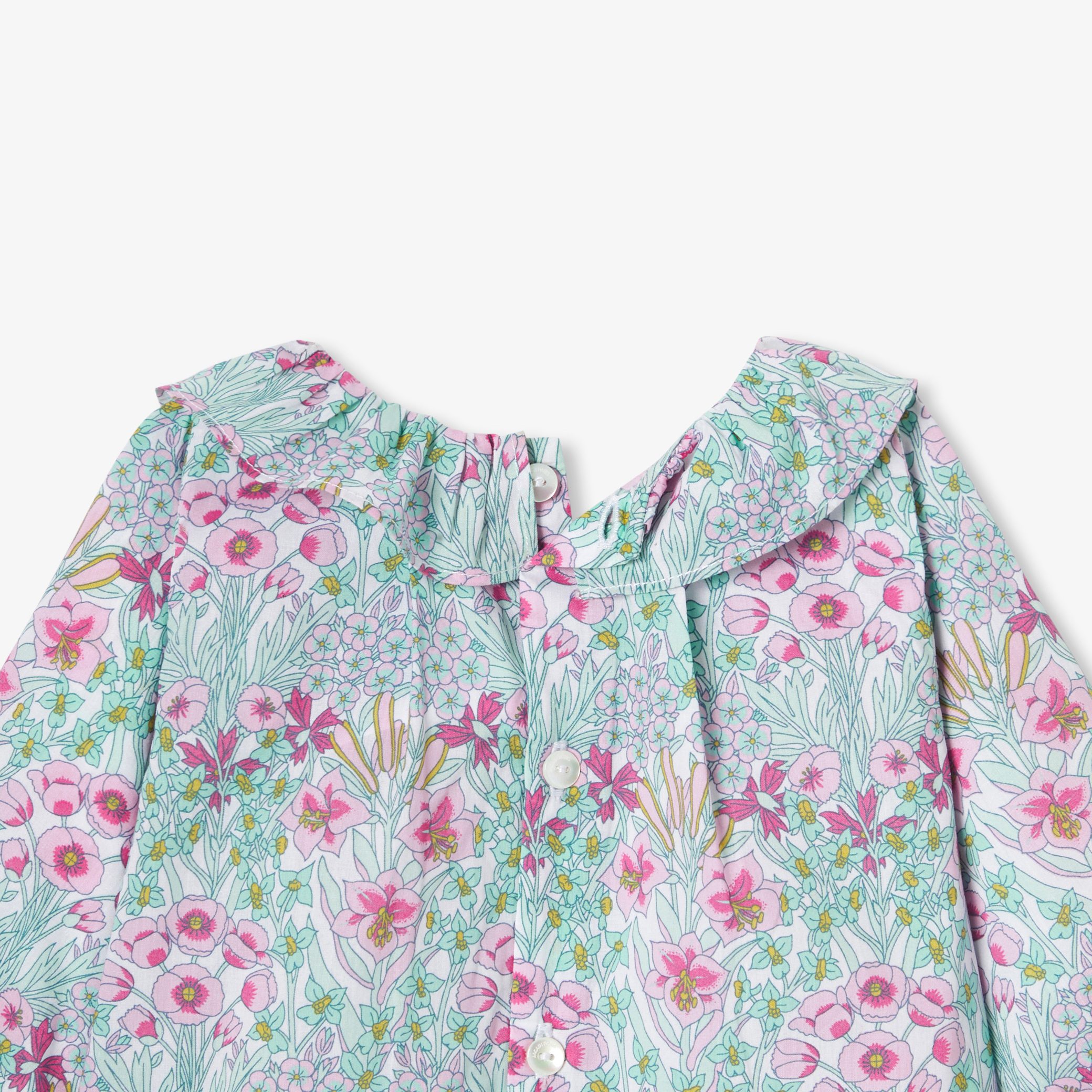 Baby girl blouse in Liberty fabric - Lisette Green - Image 4