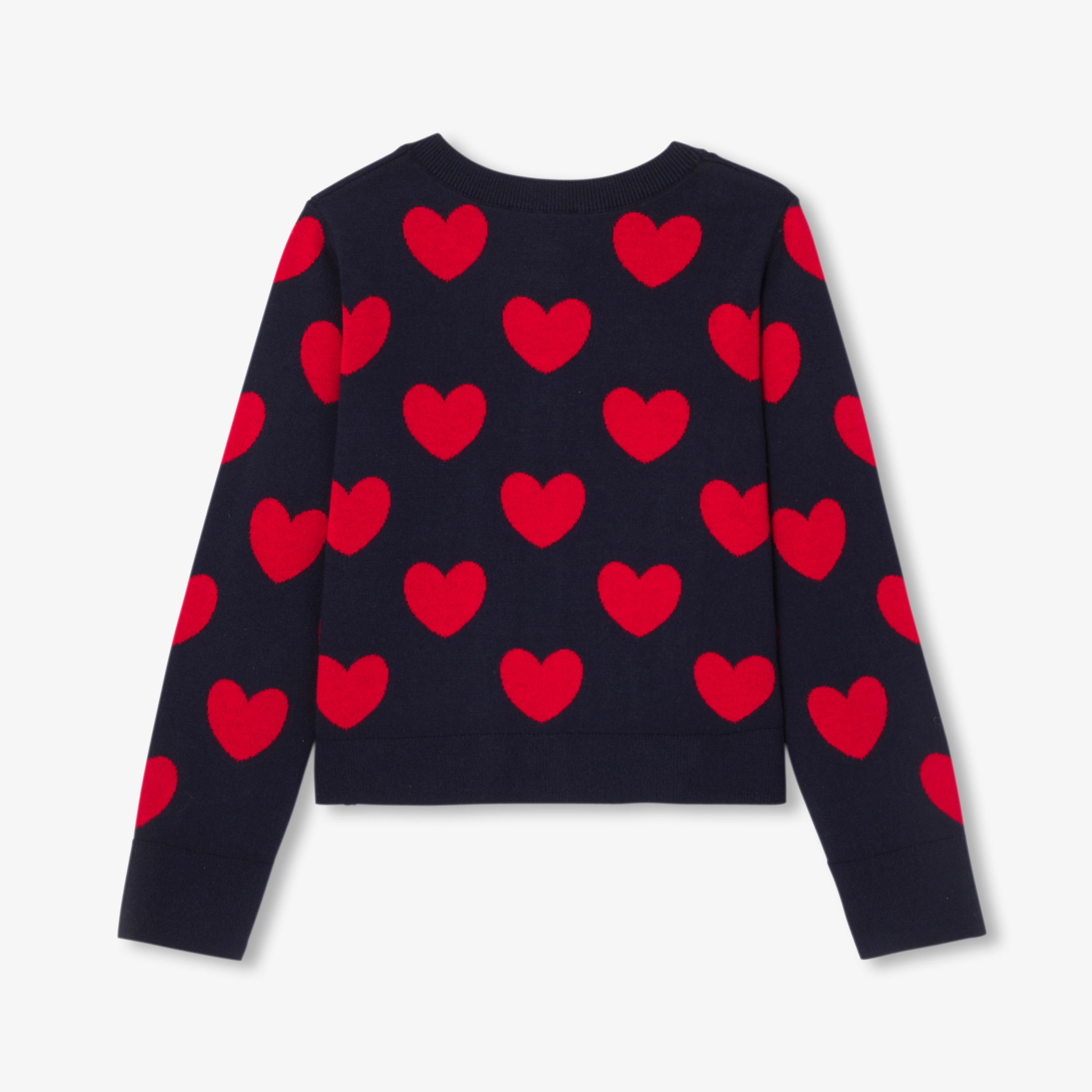 Girl jacquard heart cardigan - Image 3