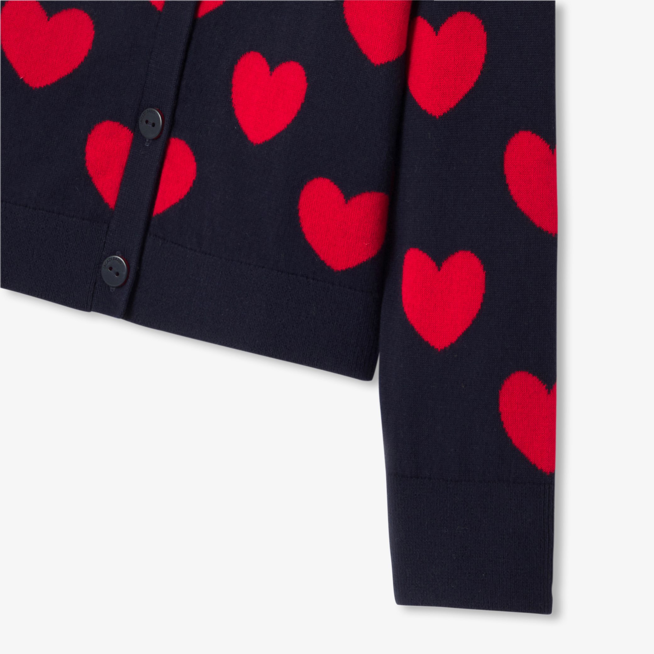 Girl jacquard heart cardigan - Image 5