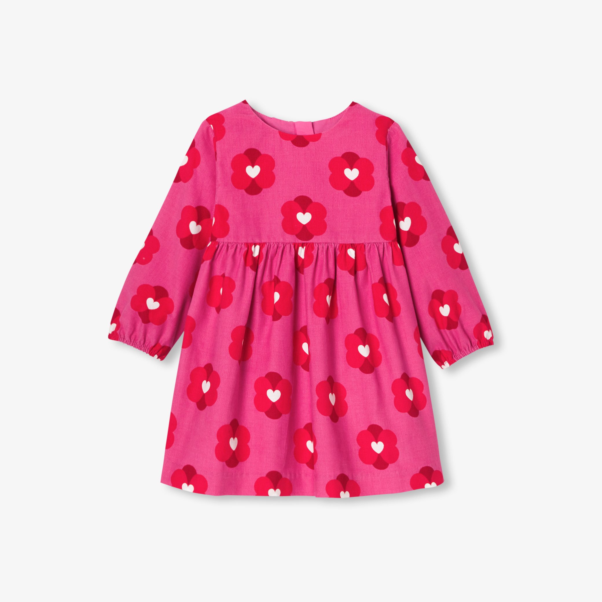 Baby girl dress in velvet milleraies - Romance Rose