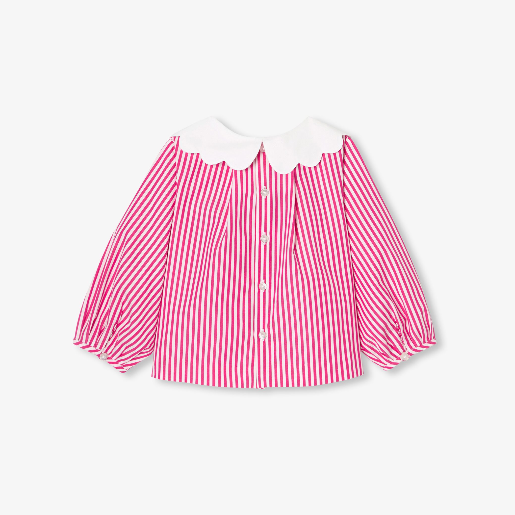 Baby girl blouse in striped poplin - Rachel - Image 2