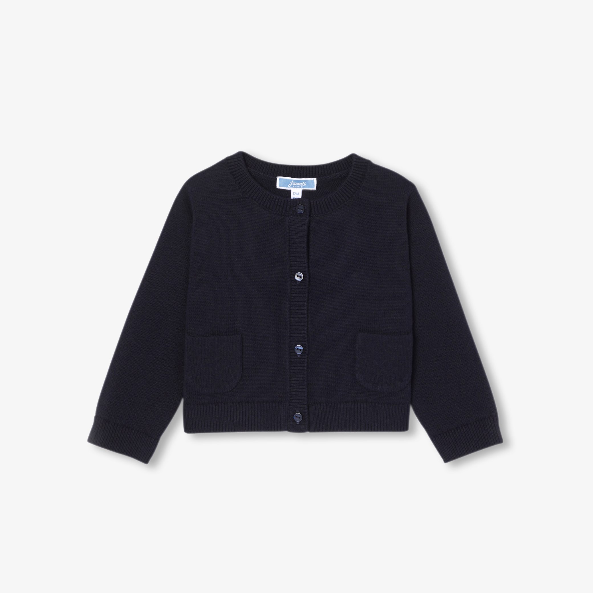 Baby girl cardigan in cotton and wool - Reve Navy