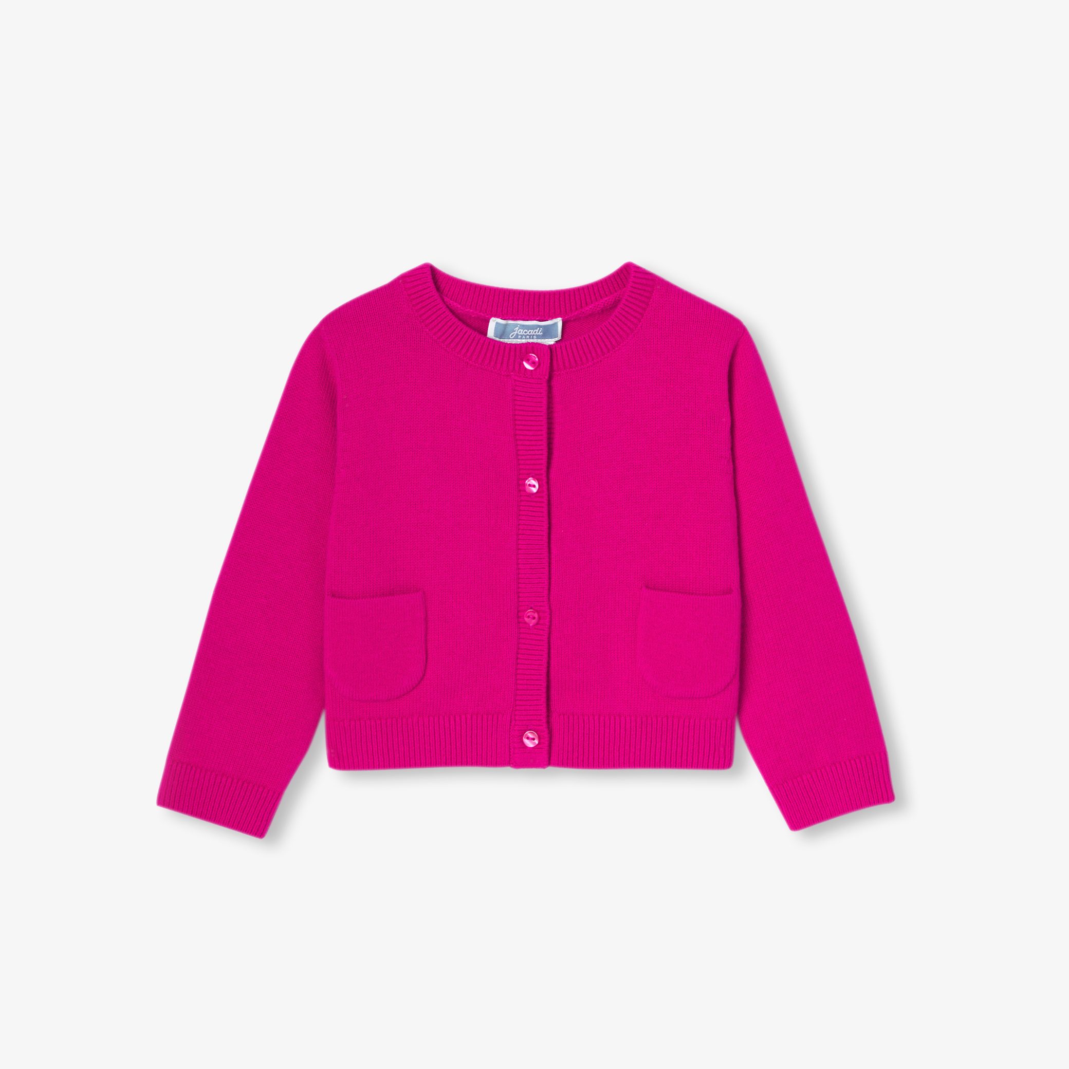 Baby girl cardigan in cotton and wool - Reve Rose