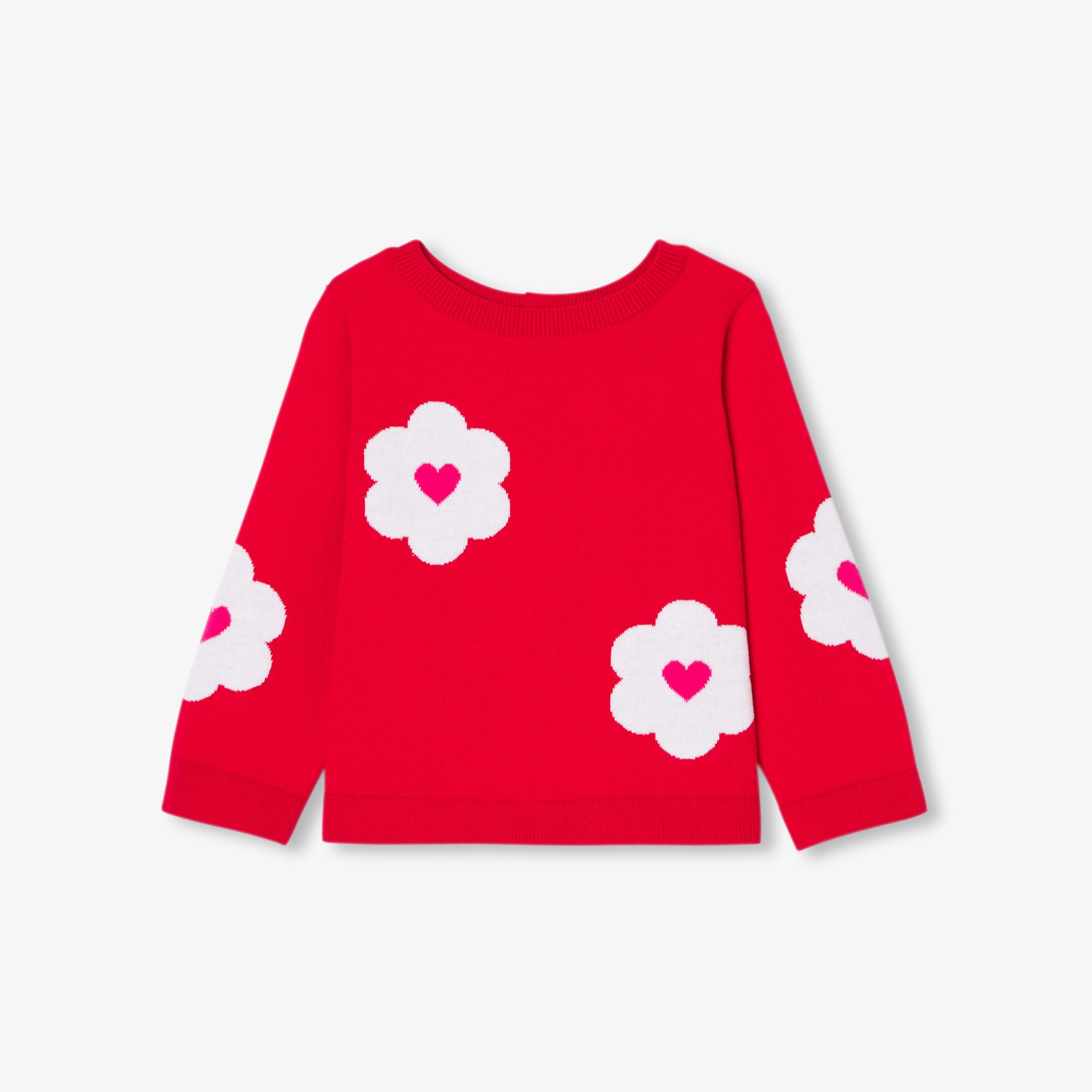 Baby girl cotton jacquard flower sweater - Robin