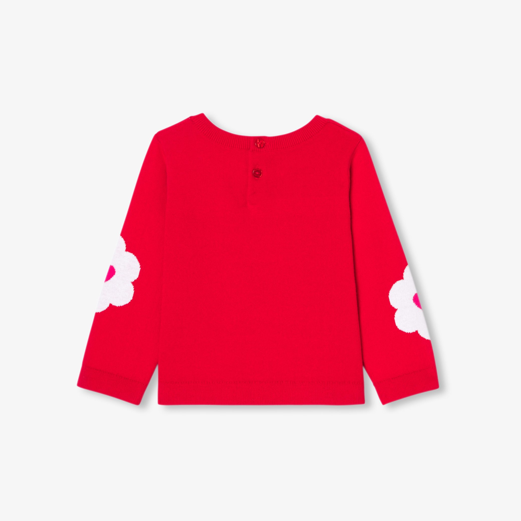 Baby girl cotton jacquard flower sweater - Robin - Image 2