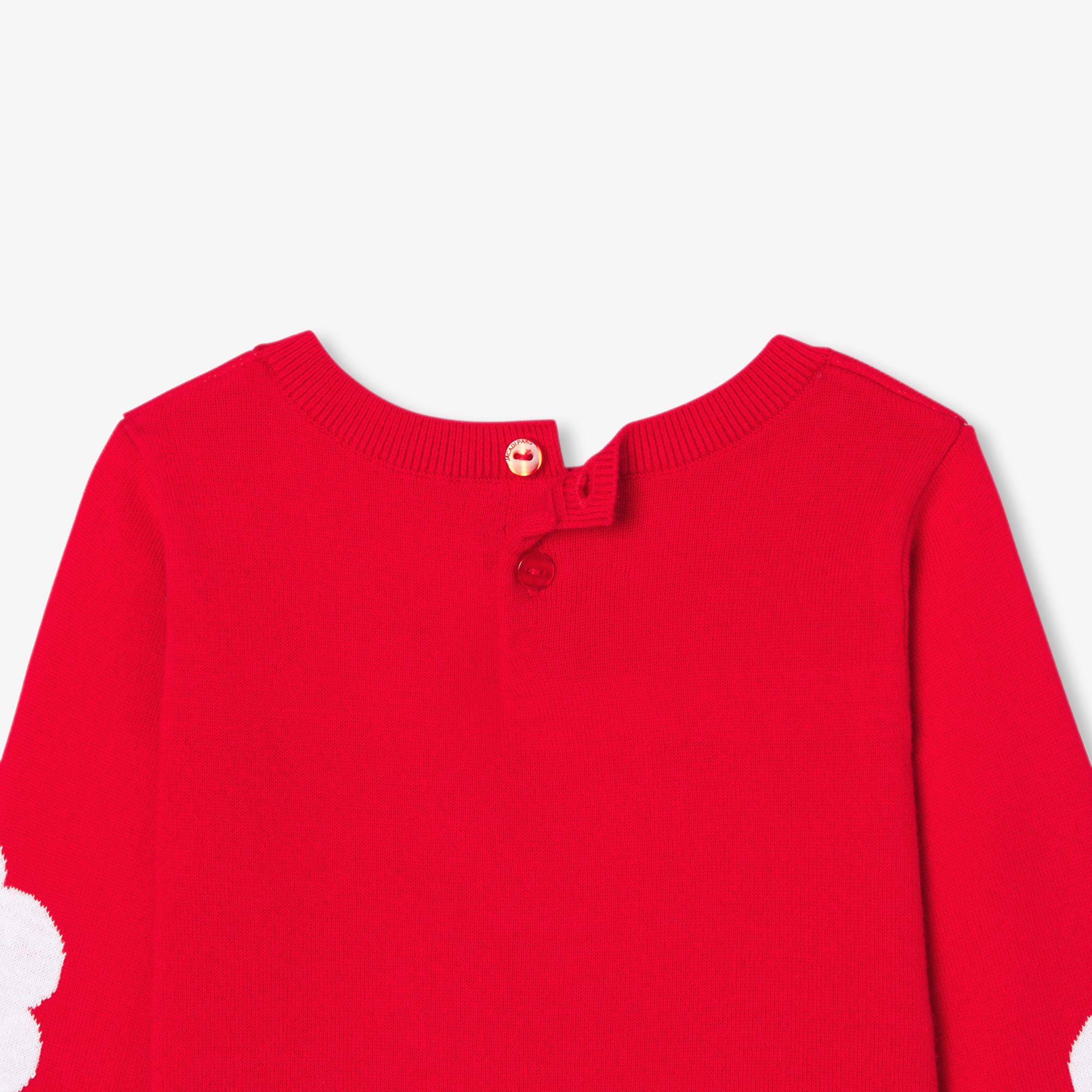Baby girl cotton jacquard flower sweater - Robin - Image 4
